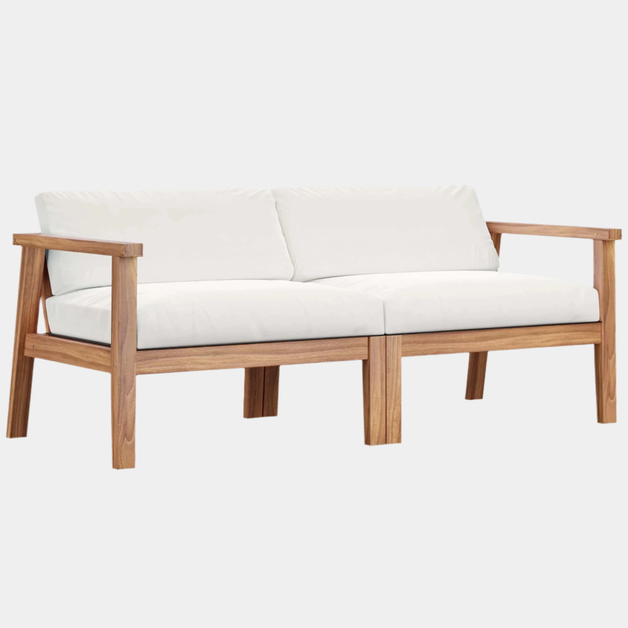 Bayport Outdoor Patio Teak Wood 2-Seater Loveseat