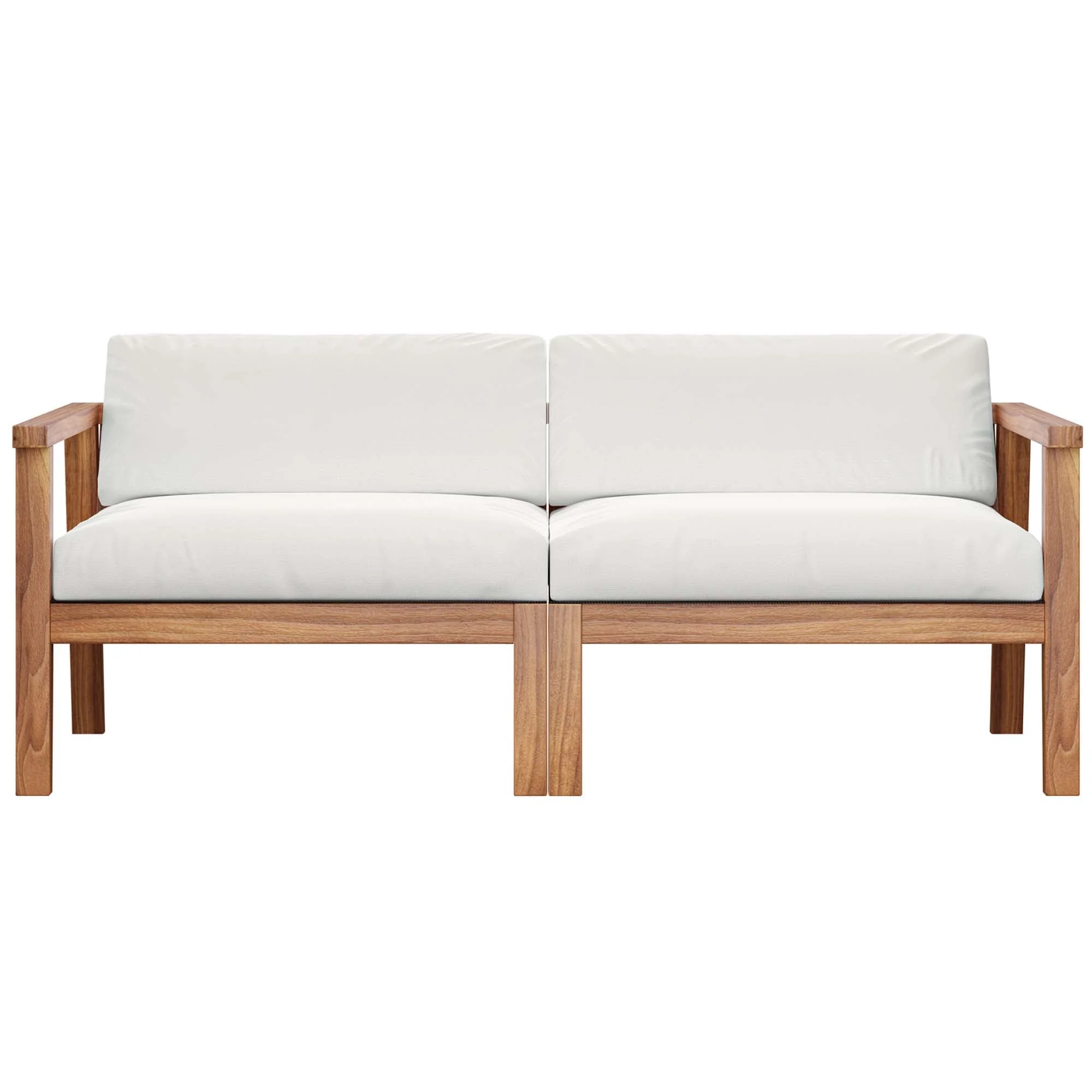 Bayport Outdoor Patio Teak Wood 2-Seater Loveseat - Image 5