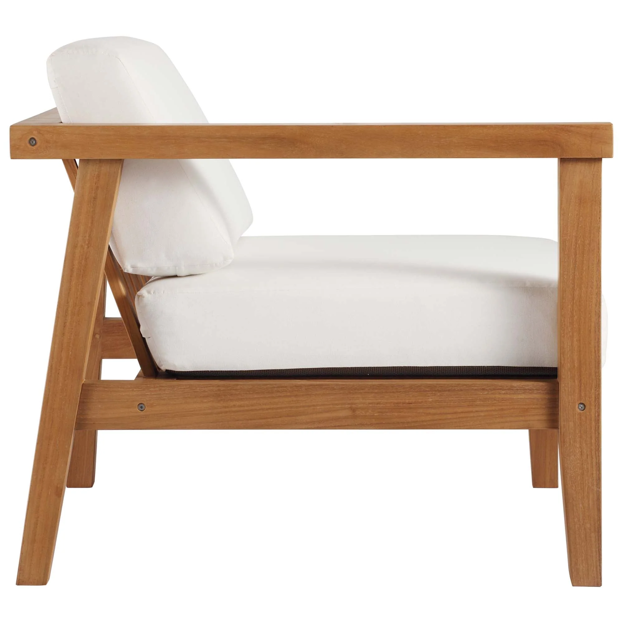 Bayport Outdoor Patio Teak Wood Left-Arm Chair - Image 3