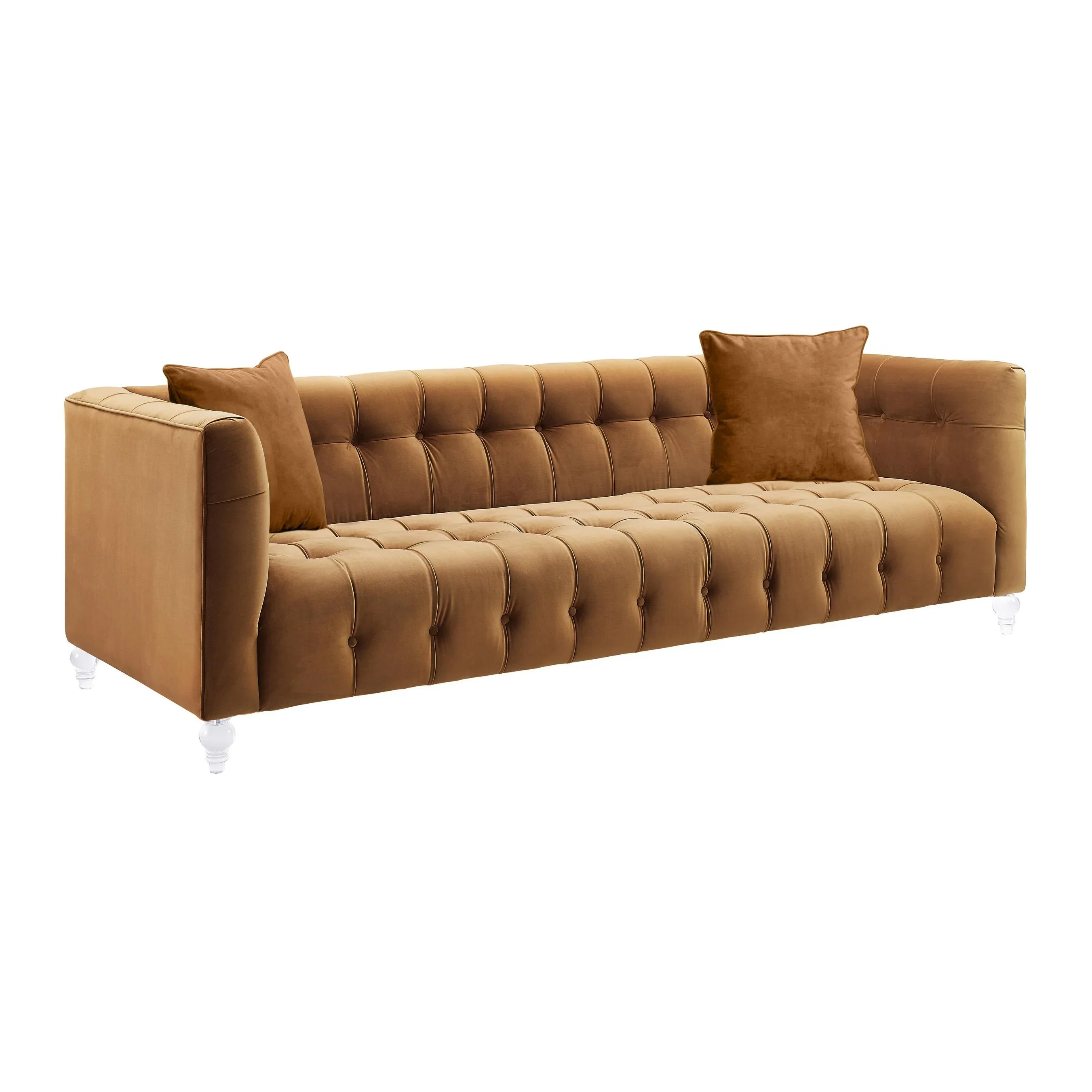 Bea 90.6" Performance Velvet Tufted Sofa - Image 3