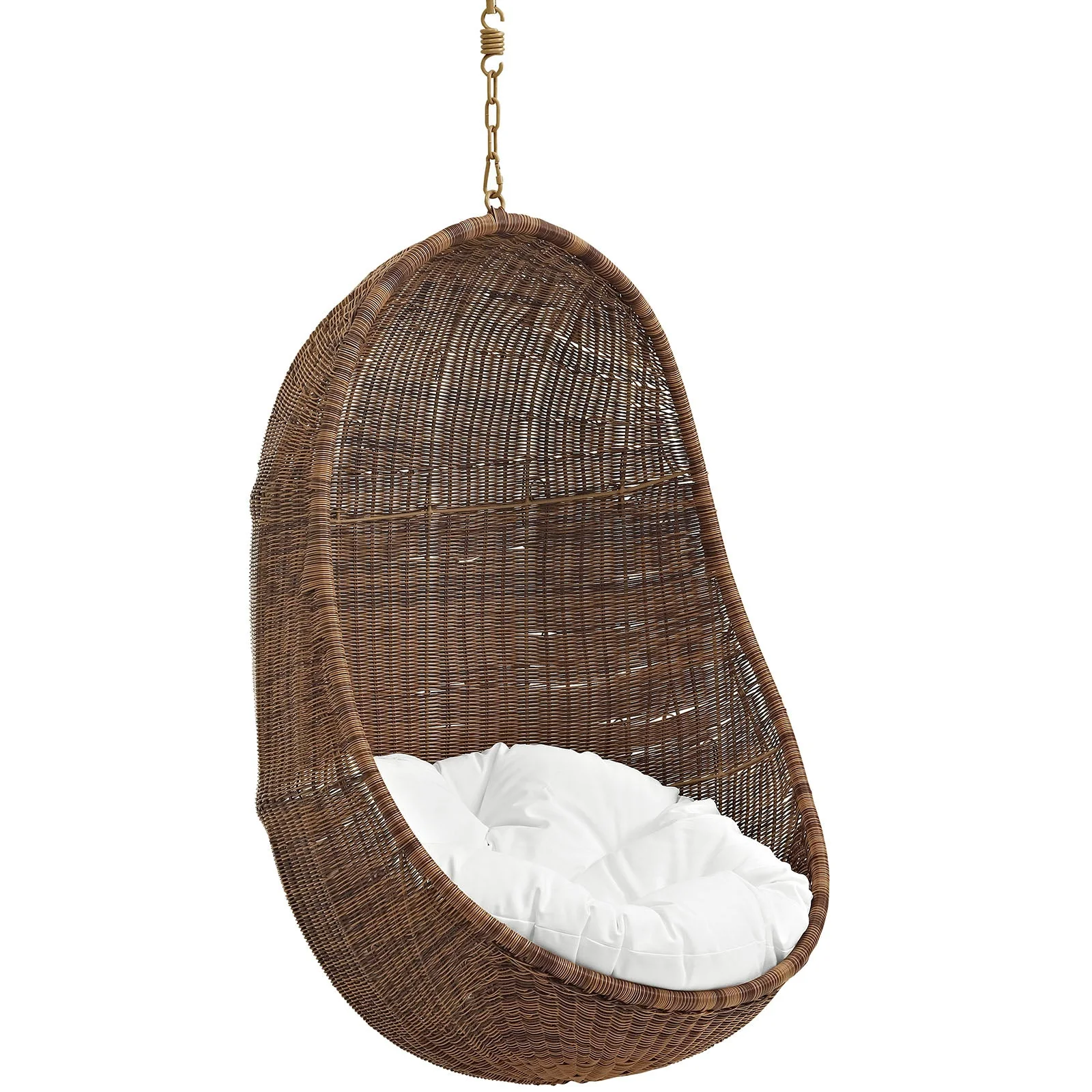 Bean Outdoor Patio Swing Chair Without Stand in Coffee White - Image 3