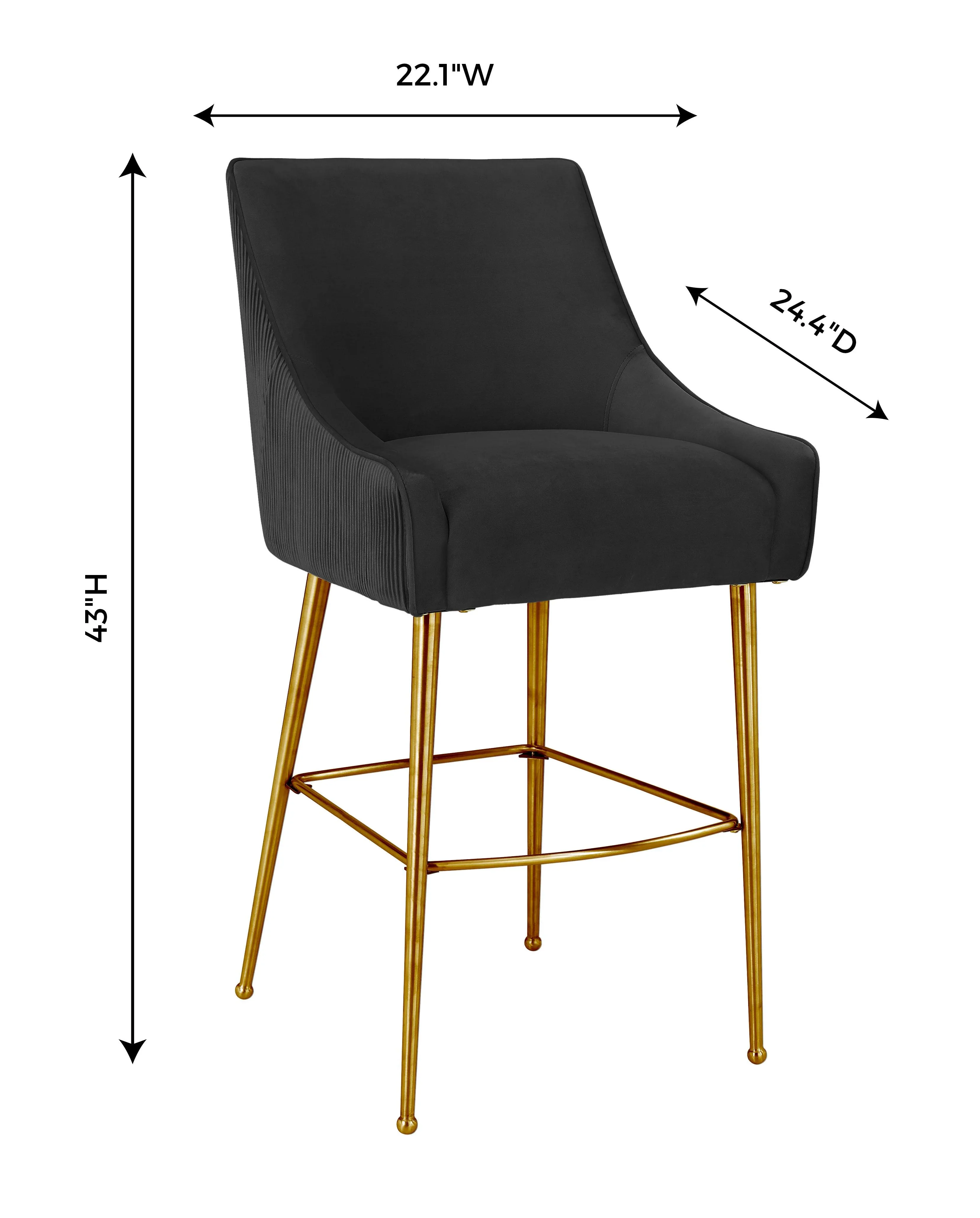 Beatrix Pleated Performance Velvet Stool - Image 36