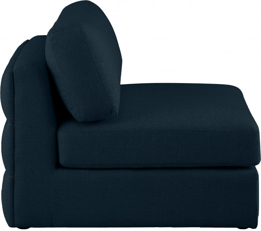 Beckham Linen Textured Fabric Upholstered Armless Modular Chair - Image 12