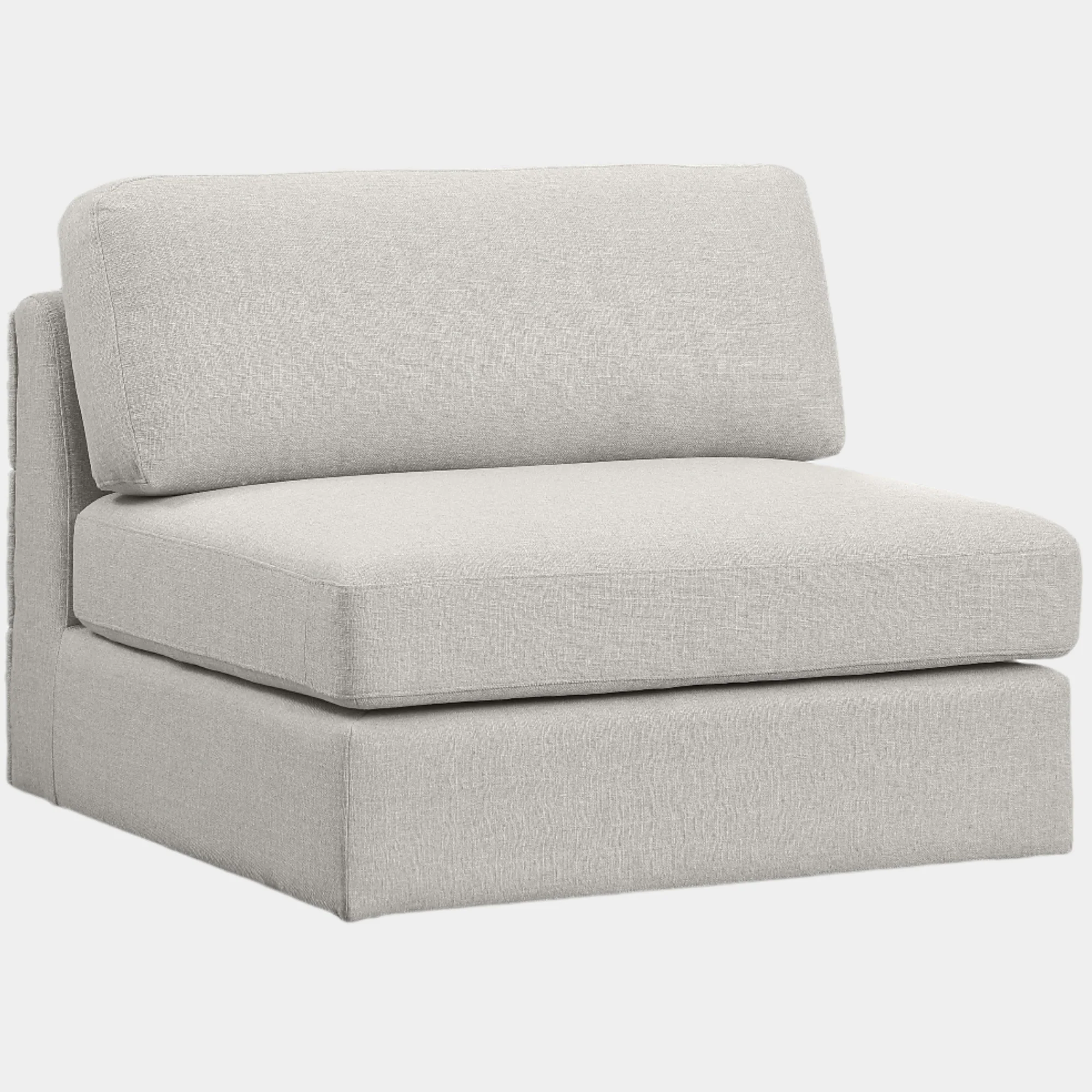 Beckham Linen Textured Fabric Upholstered Armless Modular Chair - Image 17