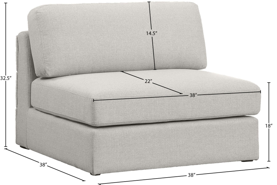 Beckham Linen Textured Fabric Upholstered Armless Modular Chair - Image 23