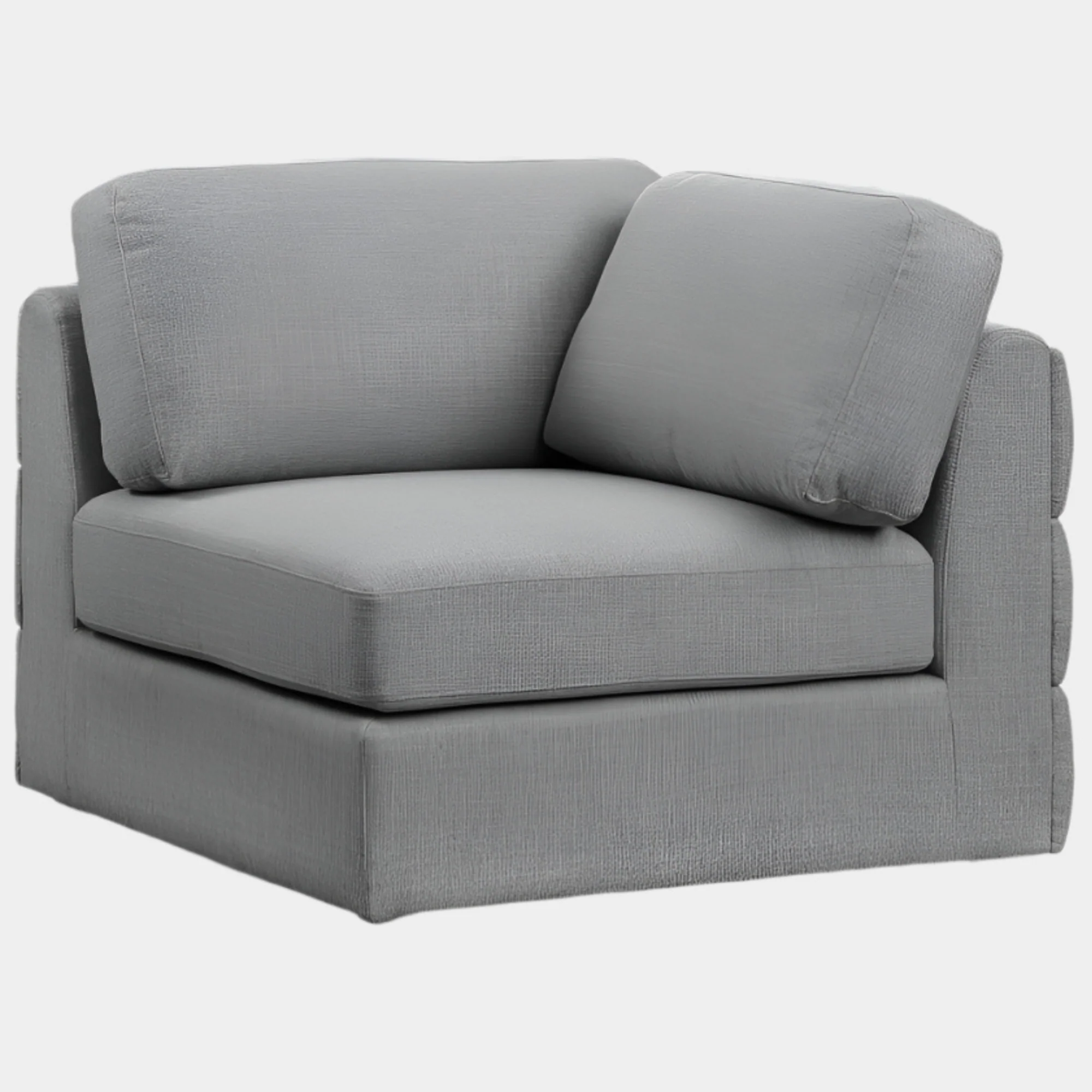 Beckham Linen Textured Fabric Upholstered Corner Modular Chair