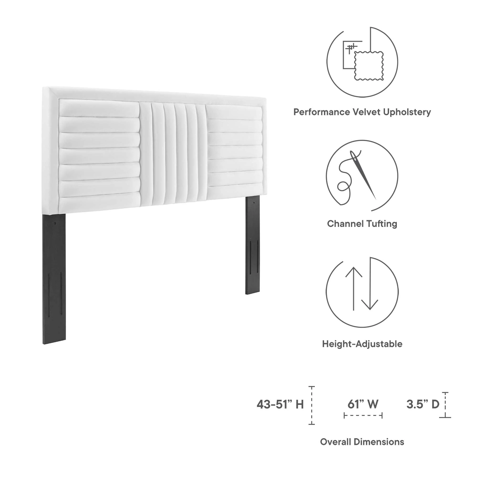Believe Channel Tufted Performance Velvet Headboard - Image 15