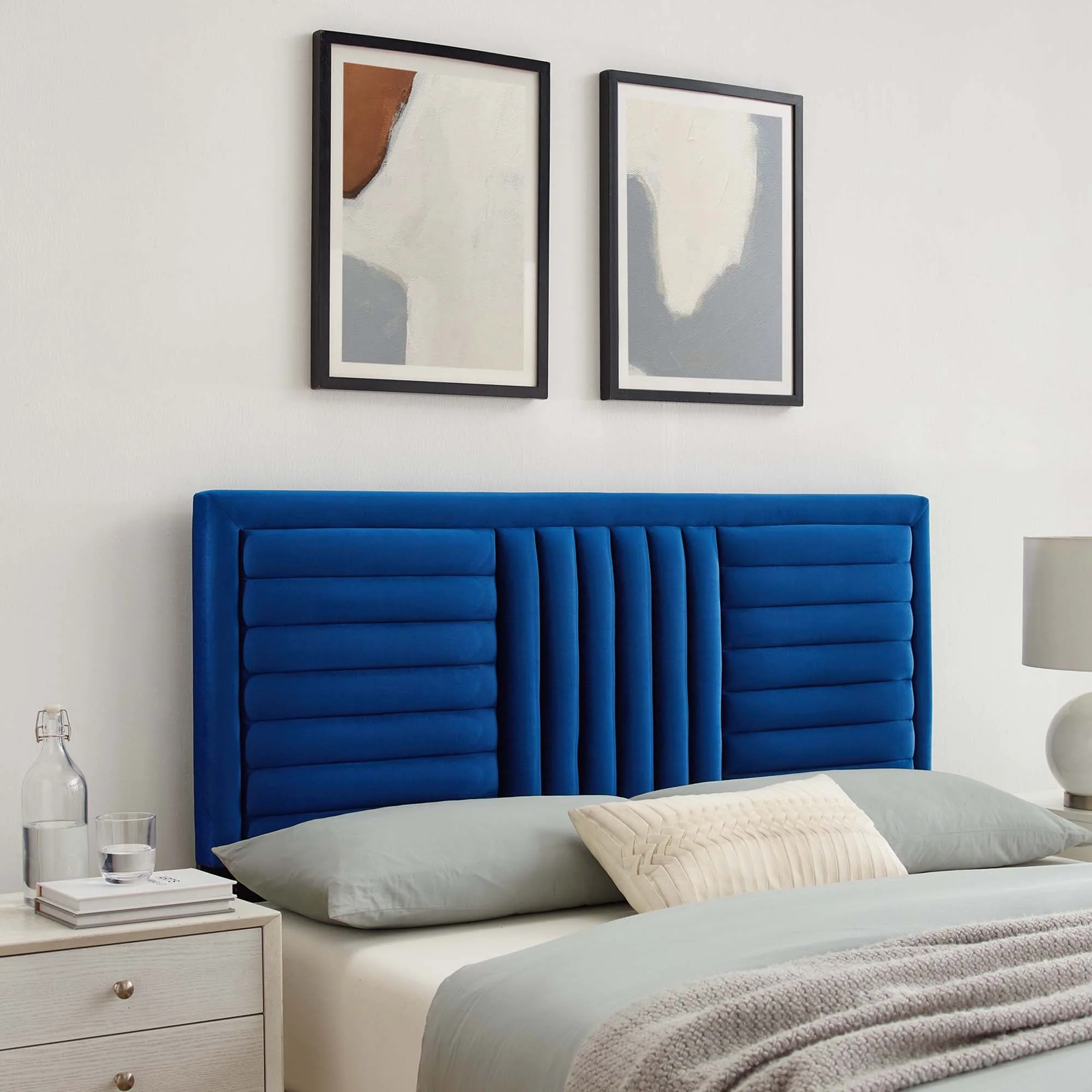 Believe Channel Tufted Performance Velvet Headboard - Image 2