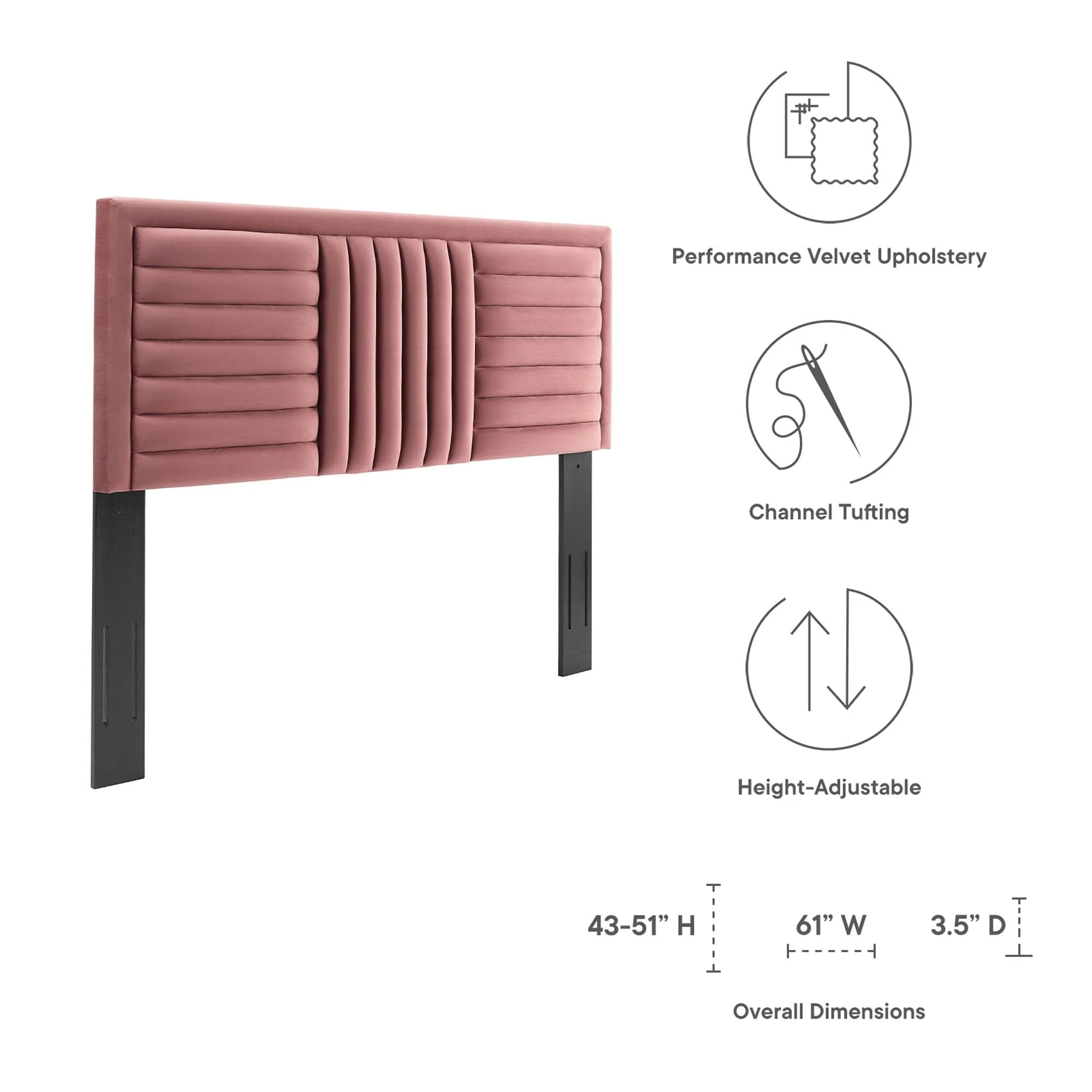 Believe Channel Tufted Performance Velvet Headboard - Image 23