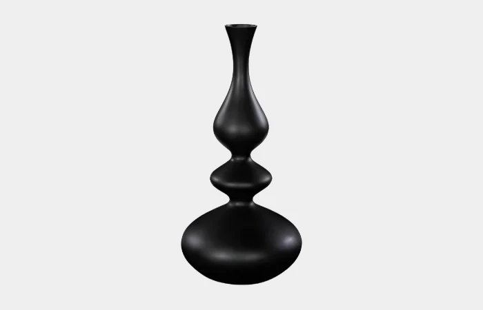 Bella Bloom Vase, Wide, Matte Black
