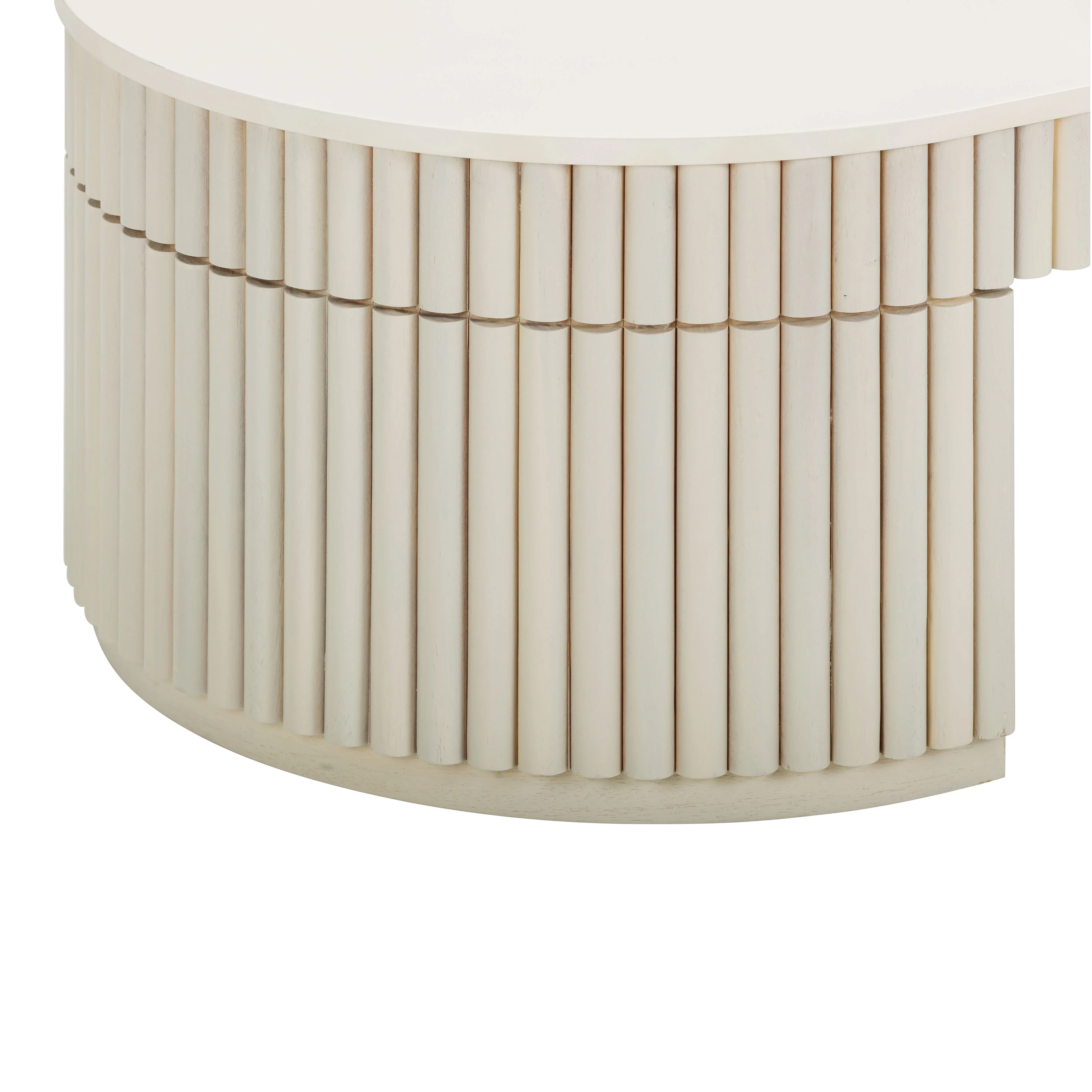Bella 48" Cream Oval Coffee Table - Image 6
