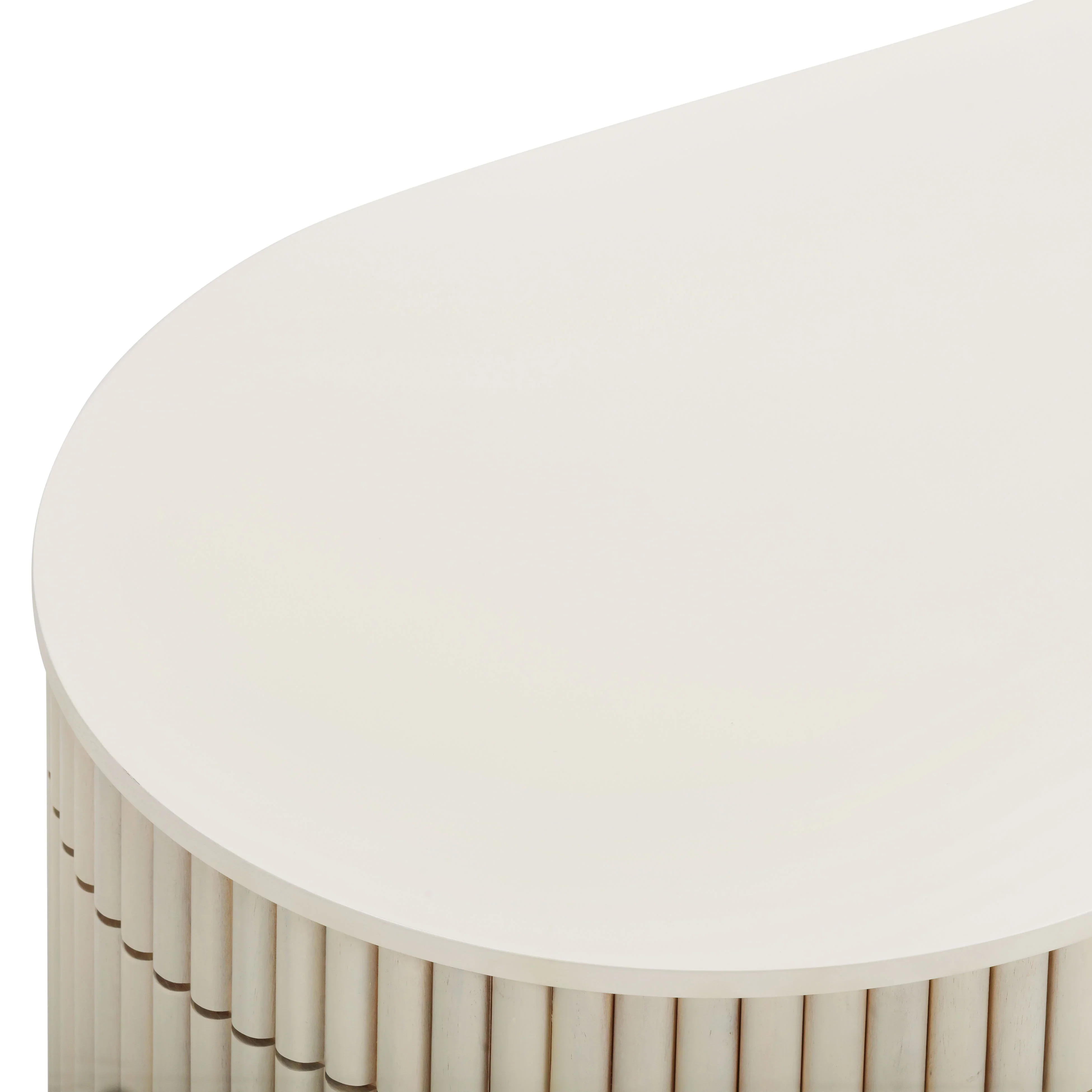 Bella 48" Cream Oval Coffee Table - Image 7