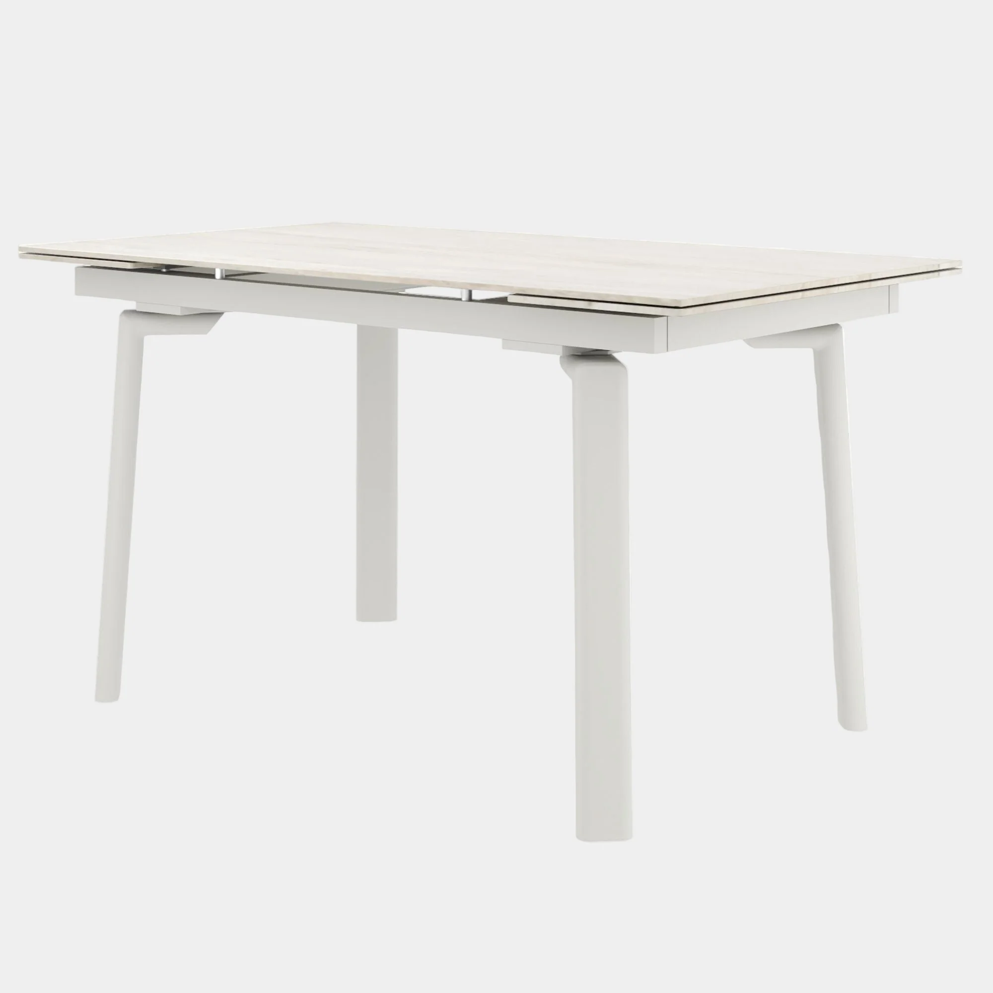 Bellaro Dining Table with Extension in Travertine and Cream