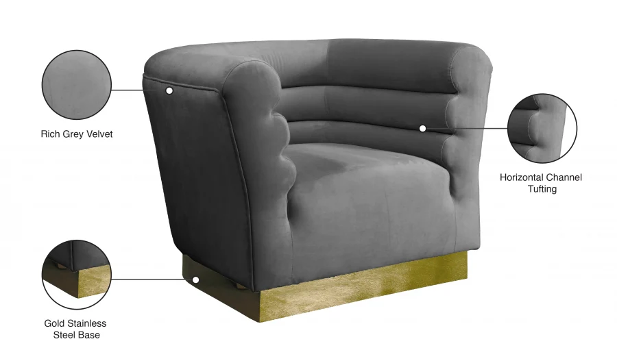 Bellini Velvet Upholstered Chair - Image 7