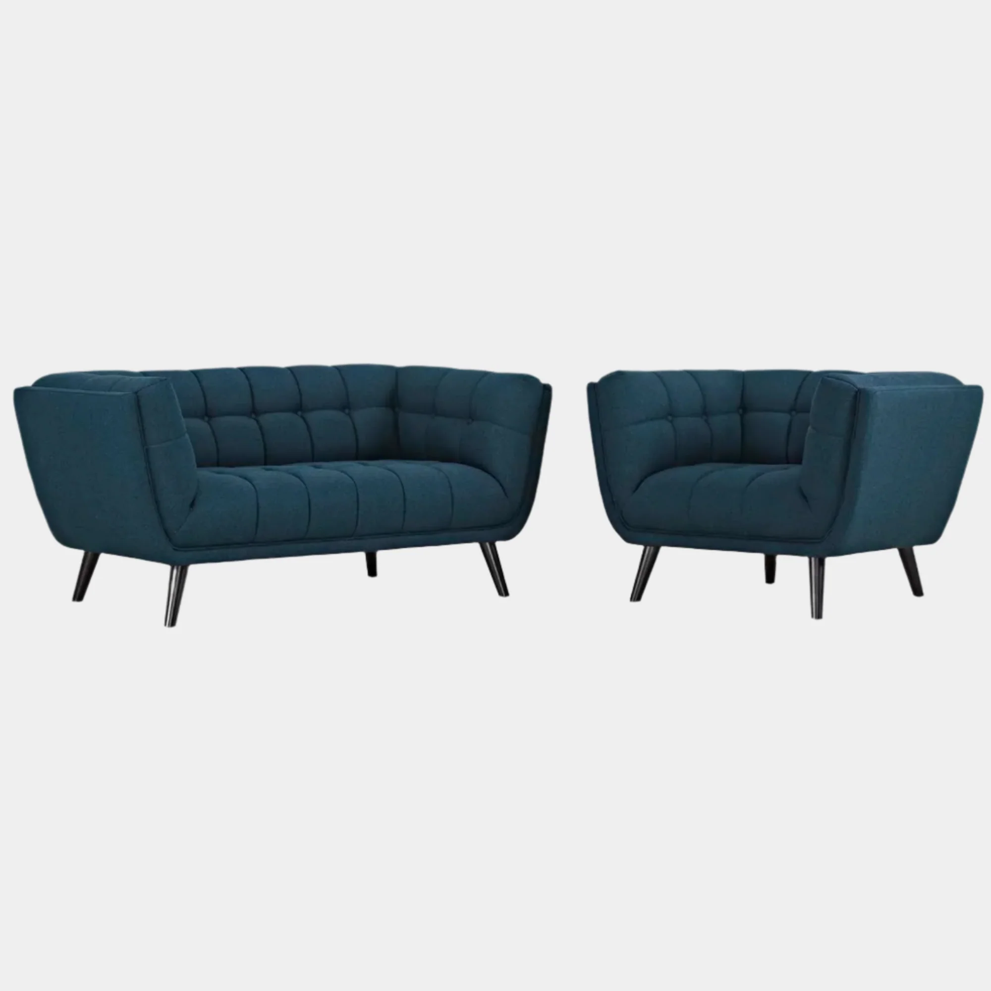 Bestow 2 Piece Upholstered Fabric Loveseat and Armchair Set