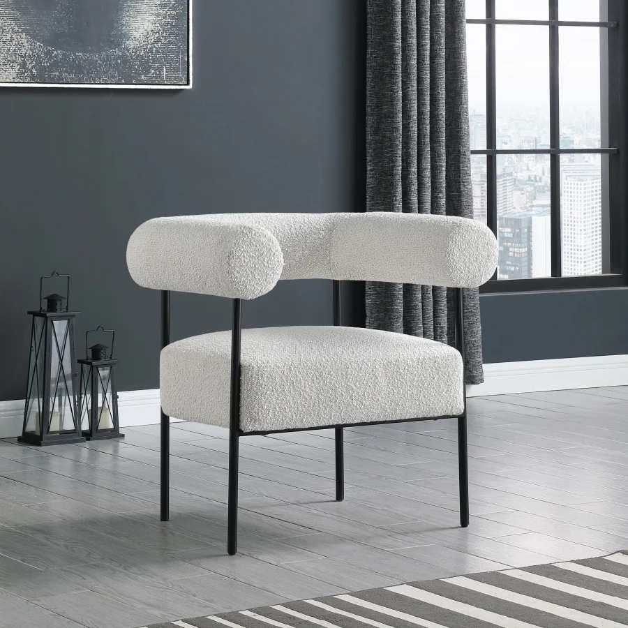 Blake Boucle Fabric Upholstered Accent Chair - Image 20