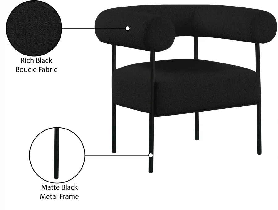 Blake Boucle Fabric Upholstered Accent Chair - Image 9