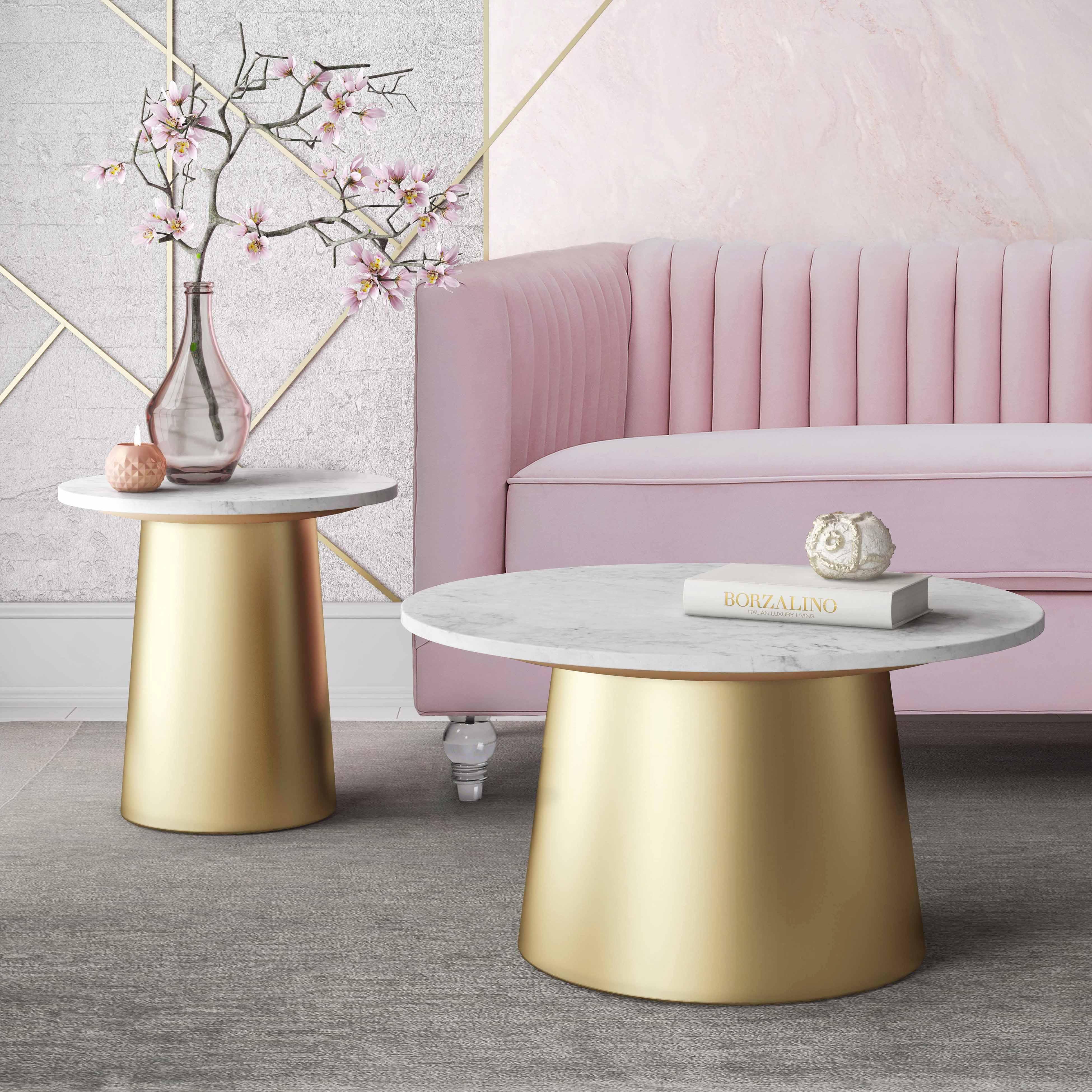 Bleeker 31" Marble Round Coffee Table - Image 2
