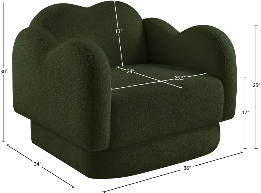 Bloom Teddy Fabric Upholstered Accent Chair - Image 40