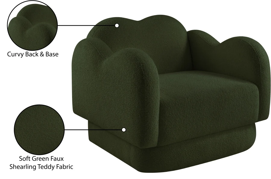 Bloom Teddy Fabric Upholstered Accent Chair - Image 41
