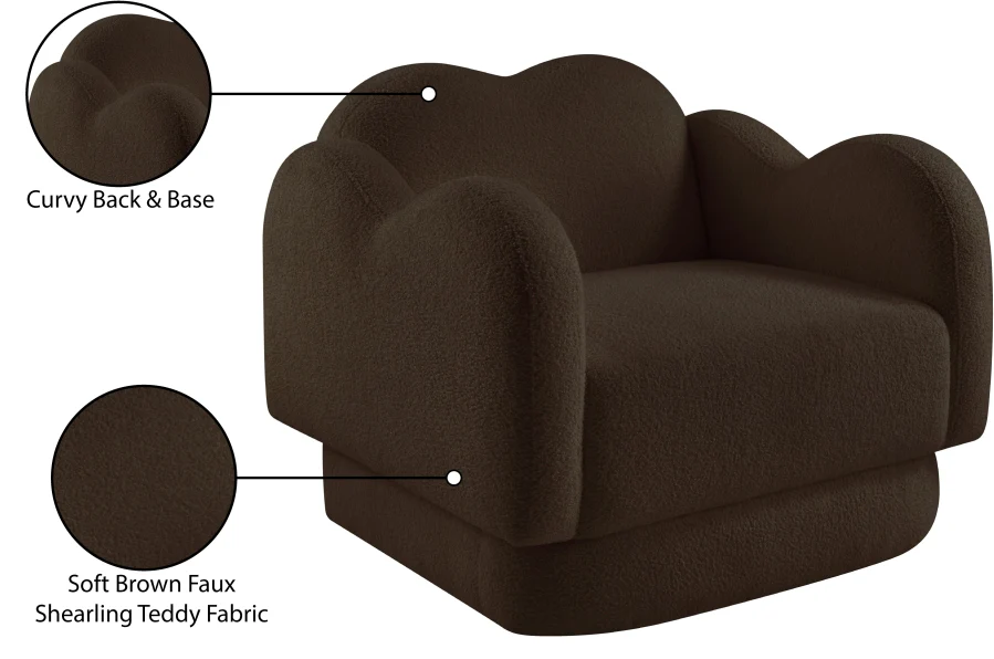 Bloom Teddy Fabric Upholstered Accent Chair - Image 55