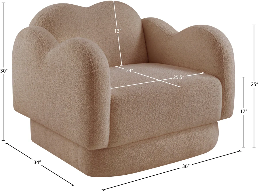 Bloom Teddy Fabric Upholstered Accent Chair - Image 68