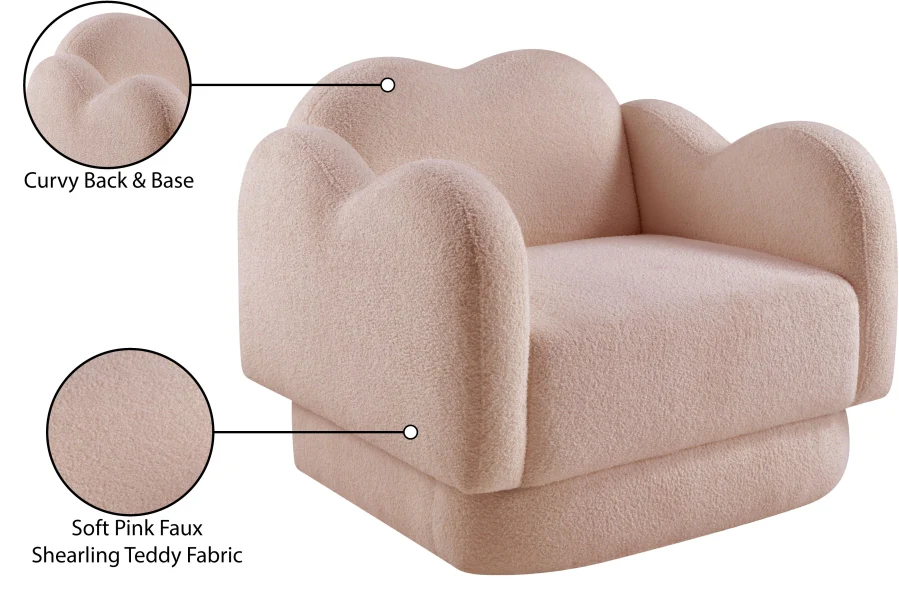 Bloom Teddy Fabric Upholstered Accent Chair - Image 84