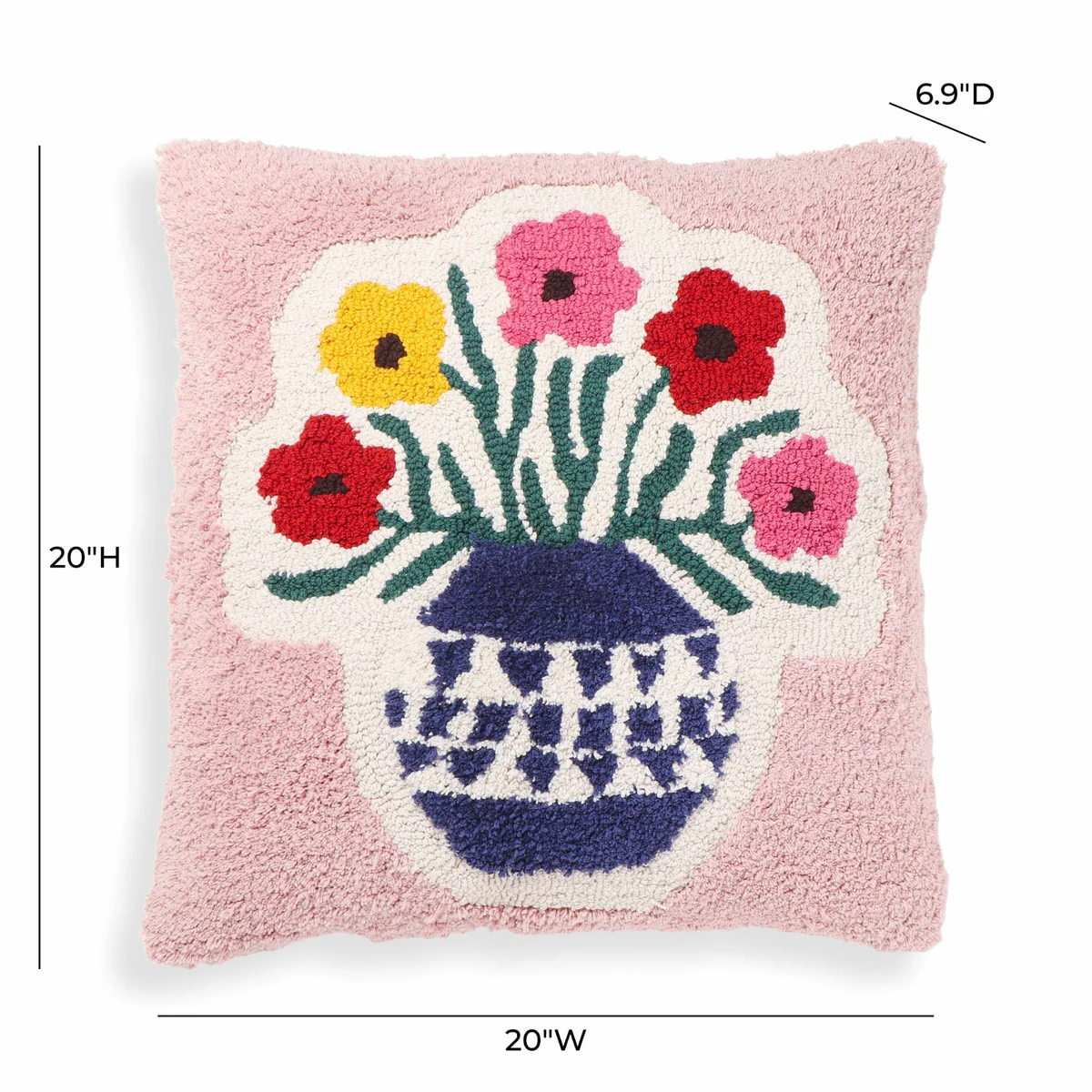 Blossom Tufted Cotton 20" Square Accent Pillow - Image 5