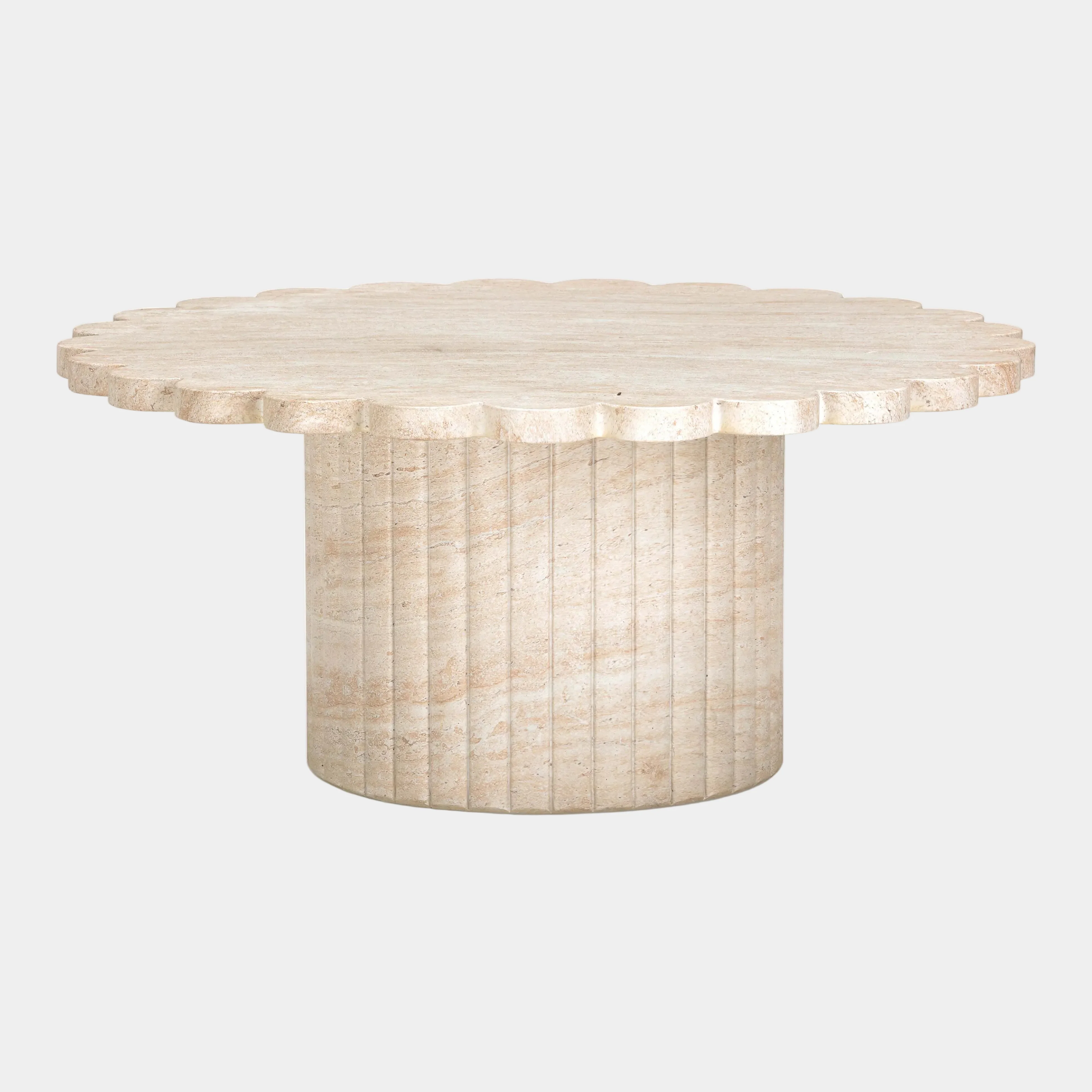 Blossom 36" Washed Faux Travertine Finish Indoor/Outdoor Round Coffee Table