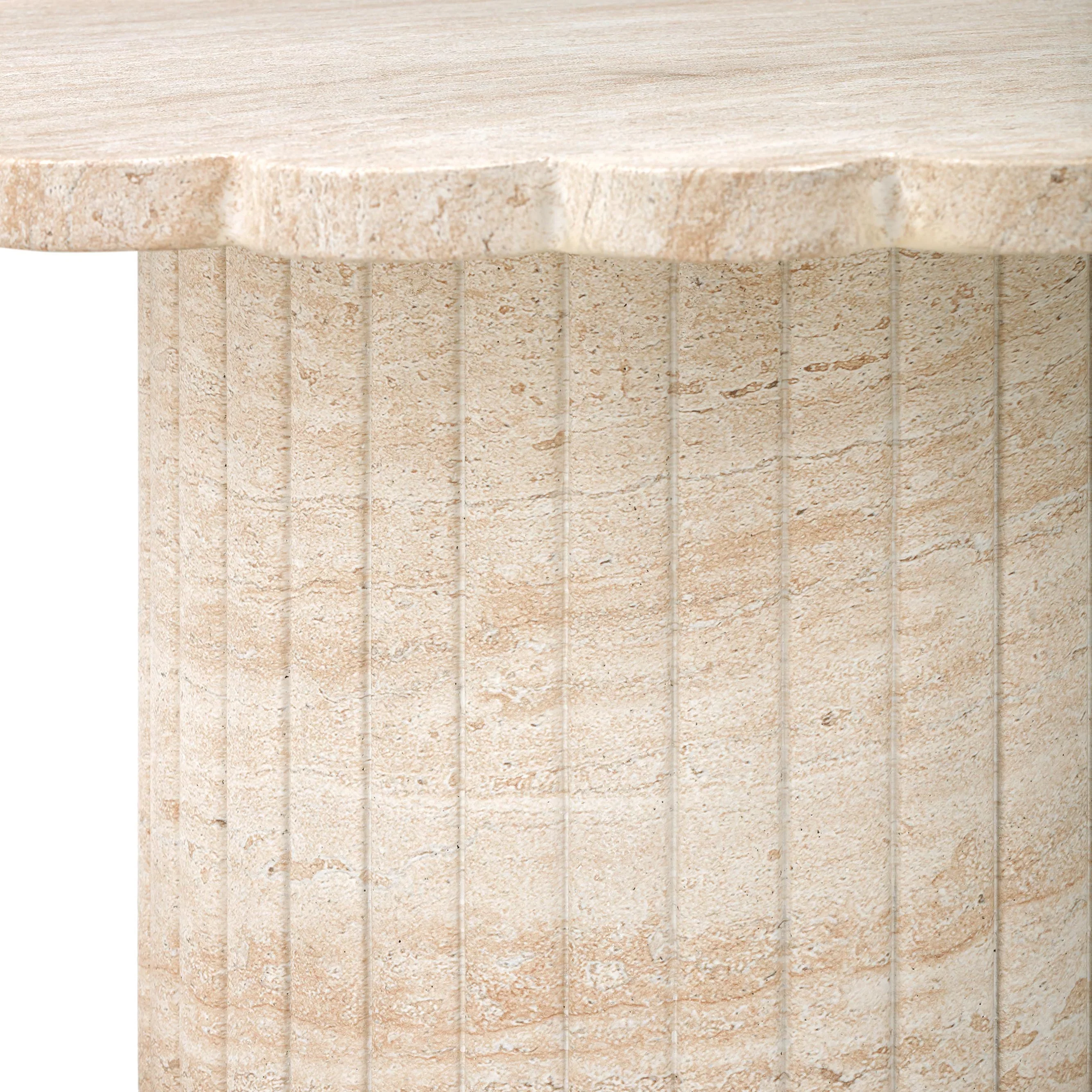 Blossom 36" Washed Faux Travertine Finish Indoor/Outdoor Round Coffee Table - Image 5
