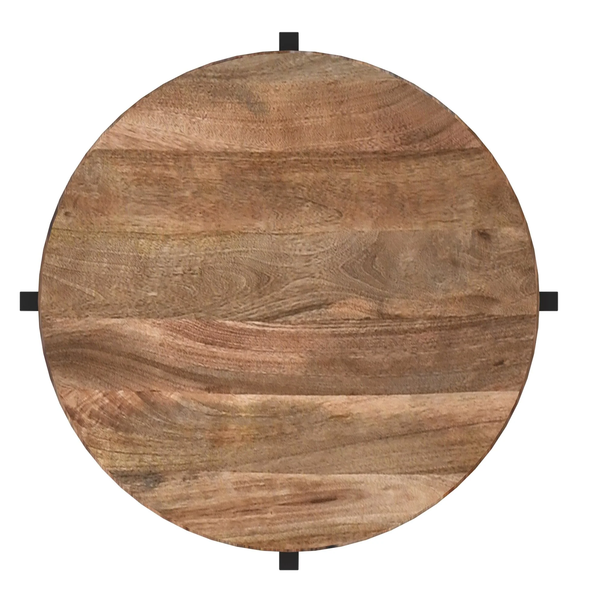 Blox Round Accent Table in Natural and Black - Image 5