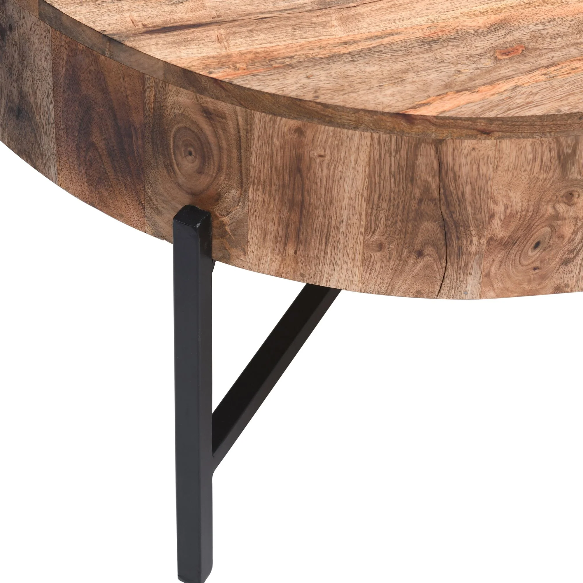 Blox Round Coffee Table in Natural and Black - Image 5