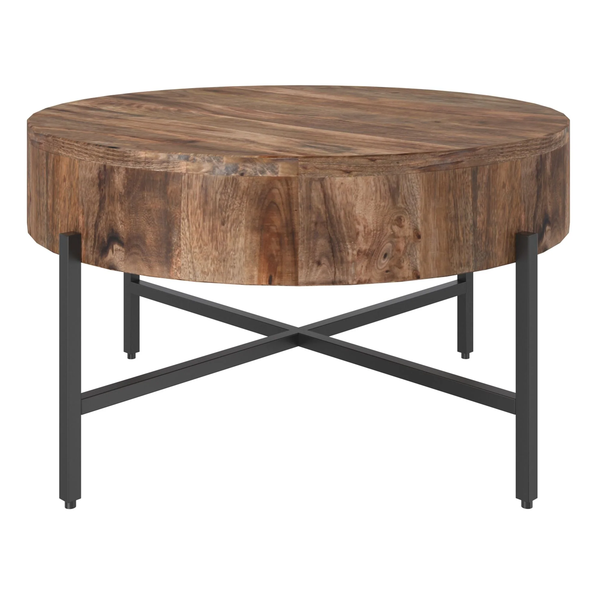 Blox Round Coffee Table in Natural and Black - Image 6