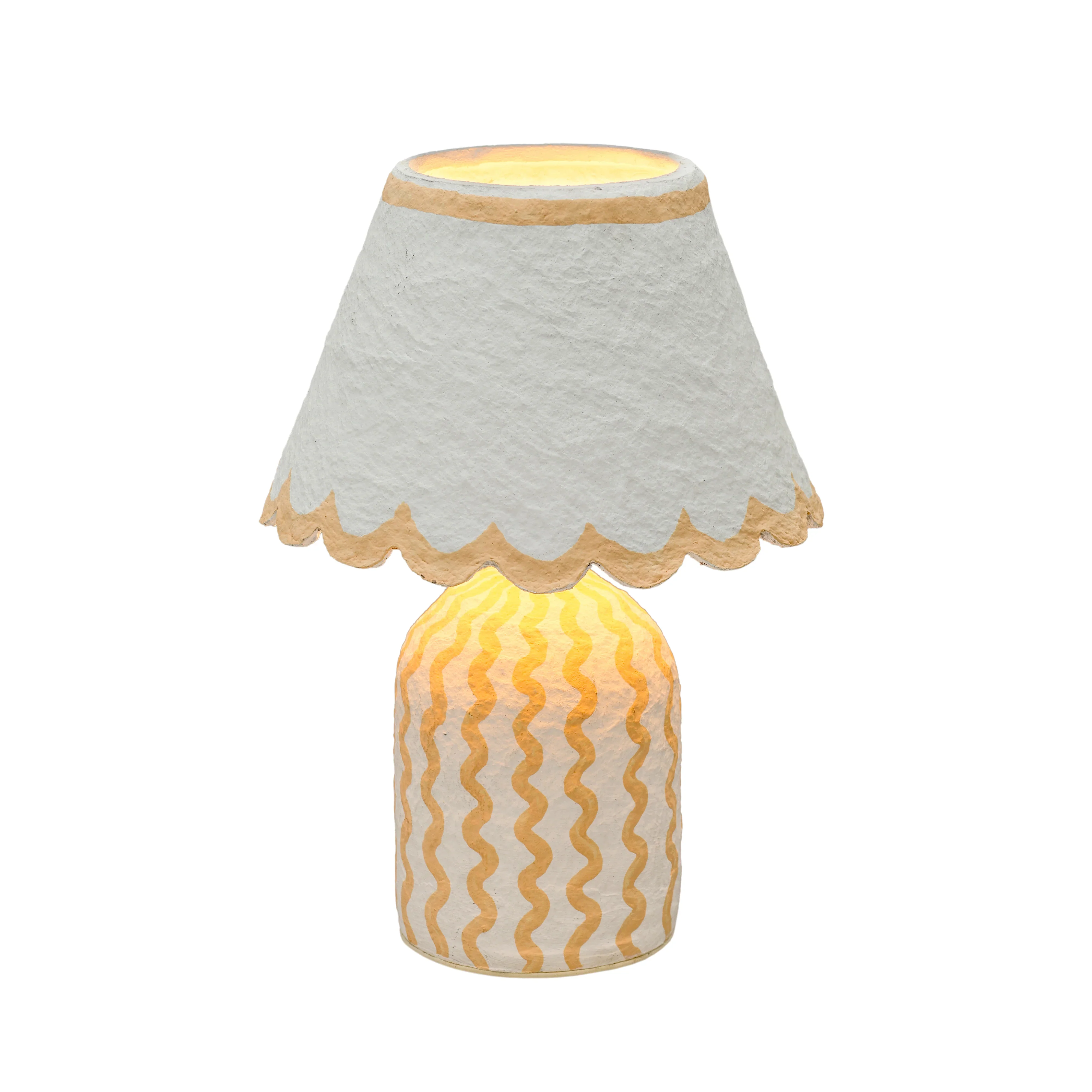Blum Scalloped Cotton Mache Table Lamp - Image 3
