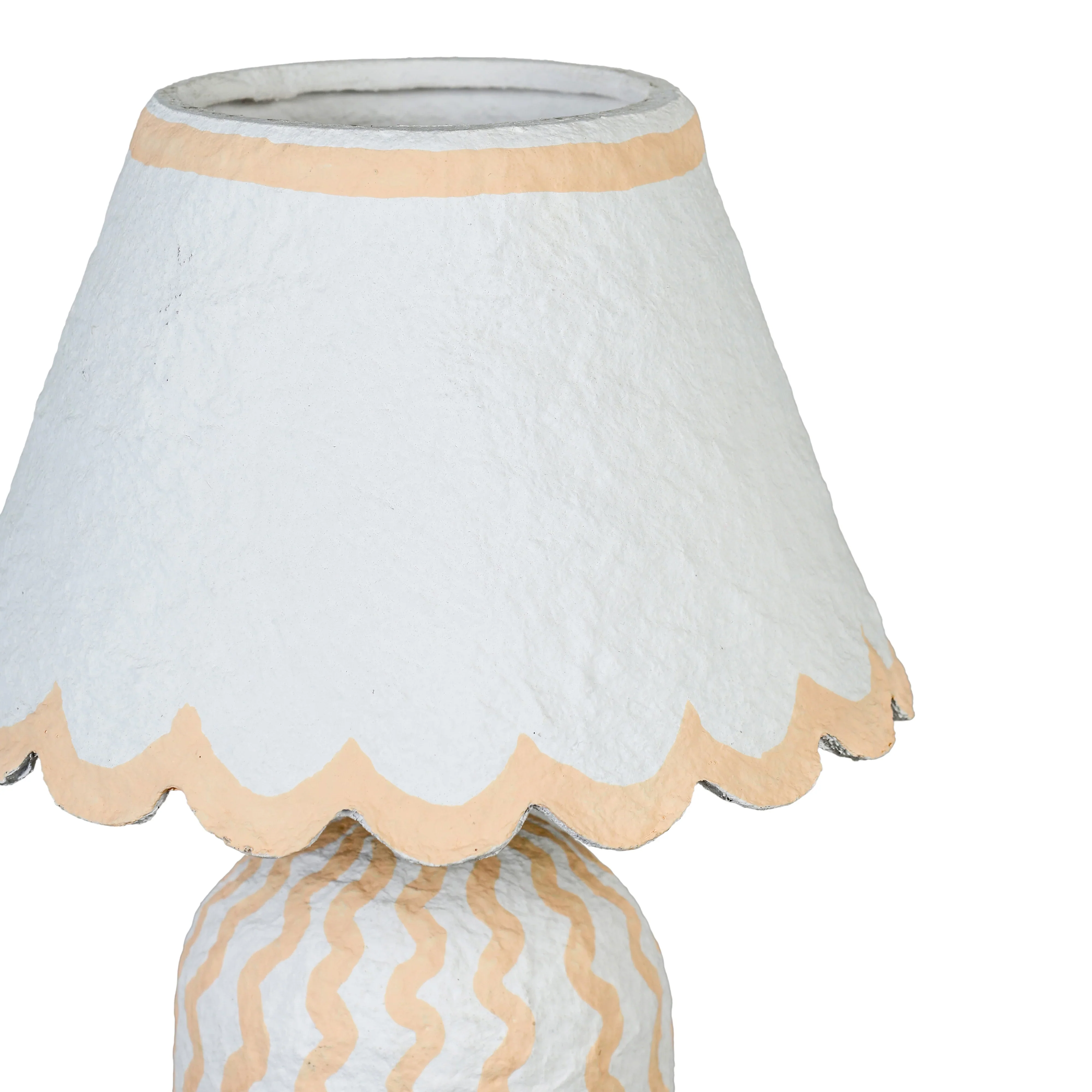 Blum Scalloped Cotton Mache Table Lamp - Image 4