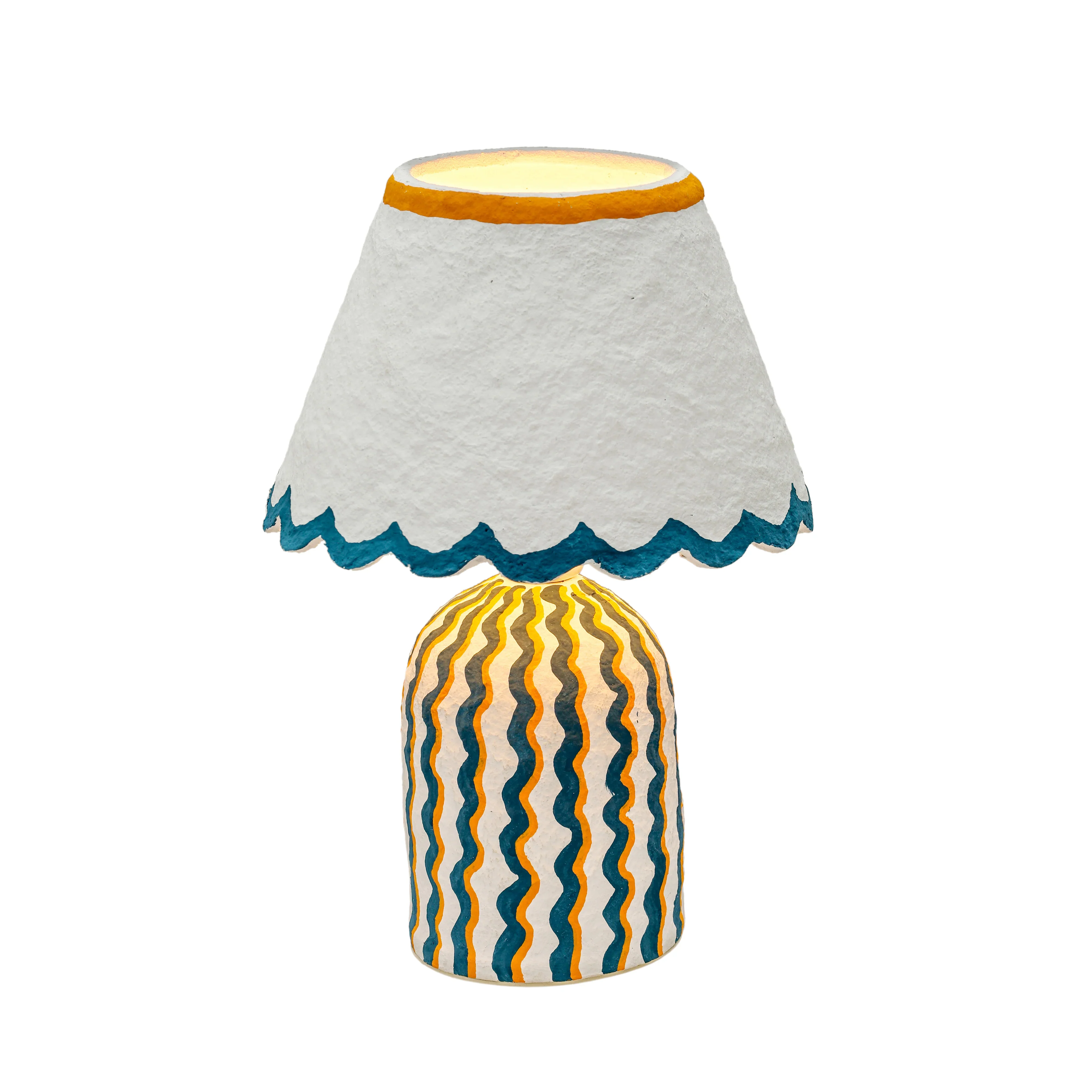 Blum Scalloped Cotton Mache Table Lamp - Image 9