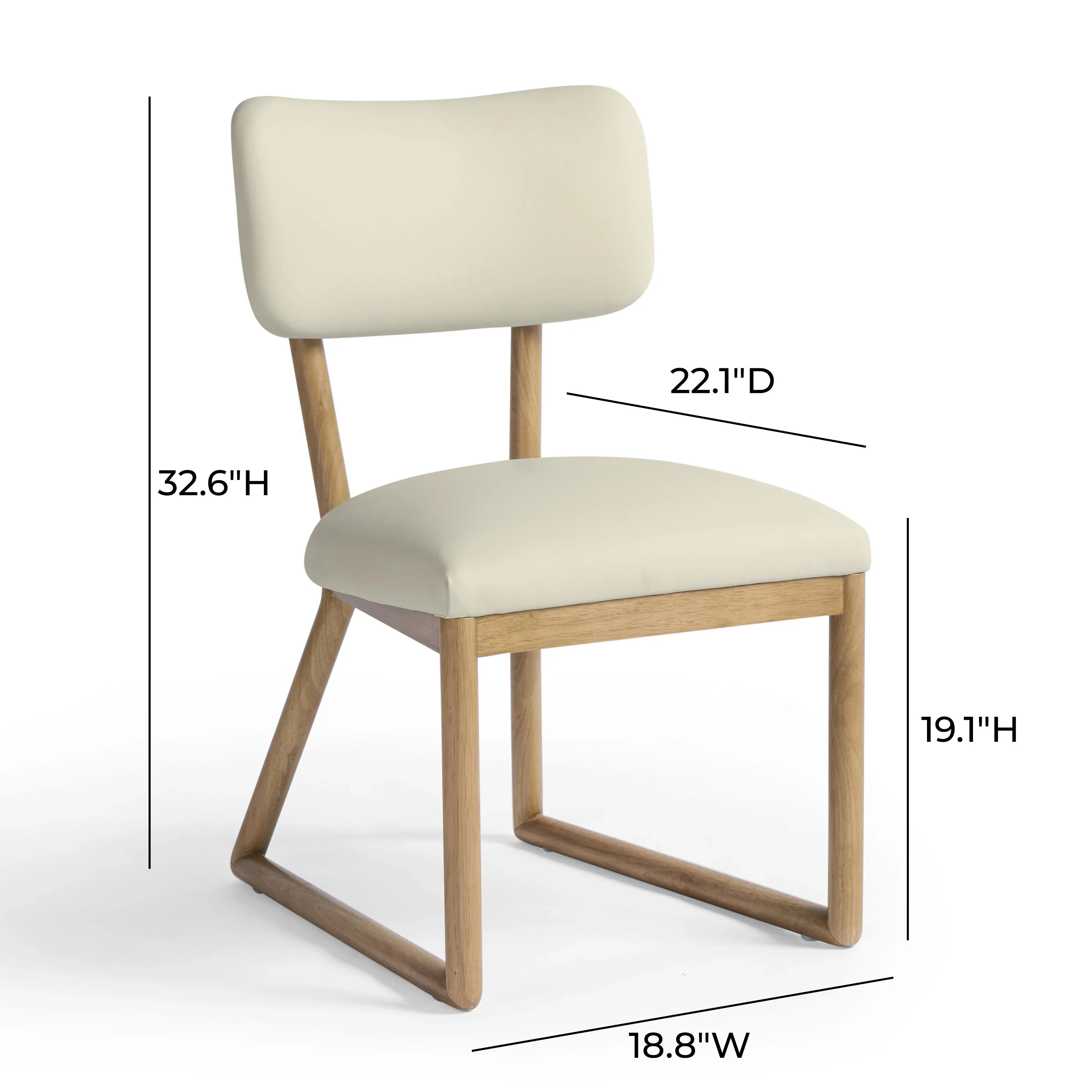 Bobbie Cream Contract-Grade Vegan Leather Dining Chair - Image 5