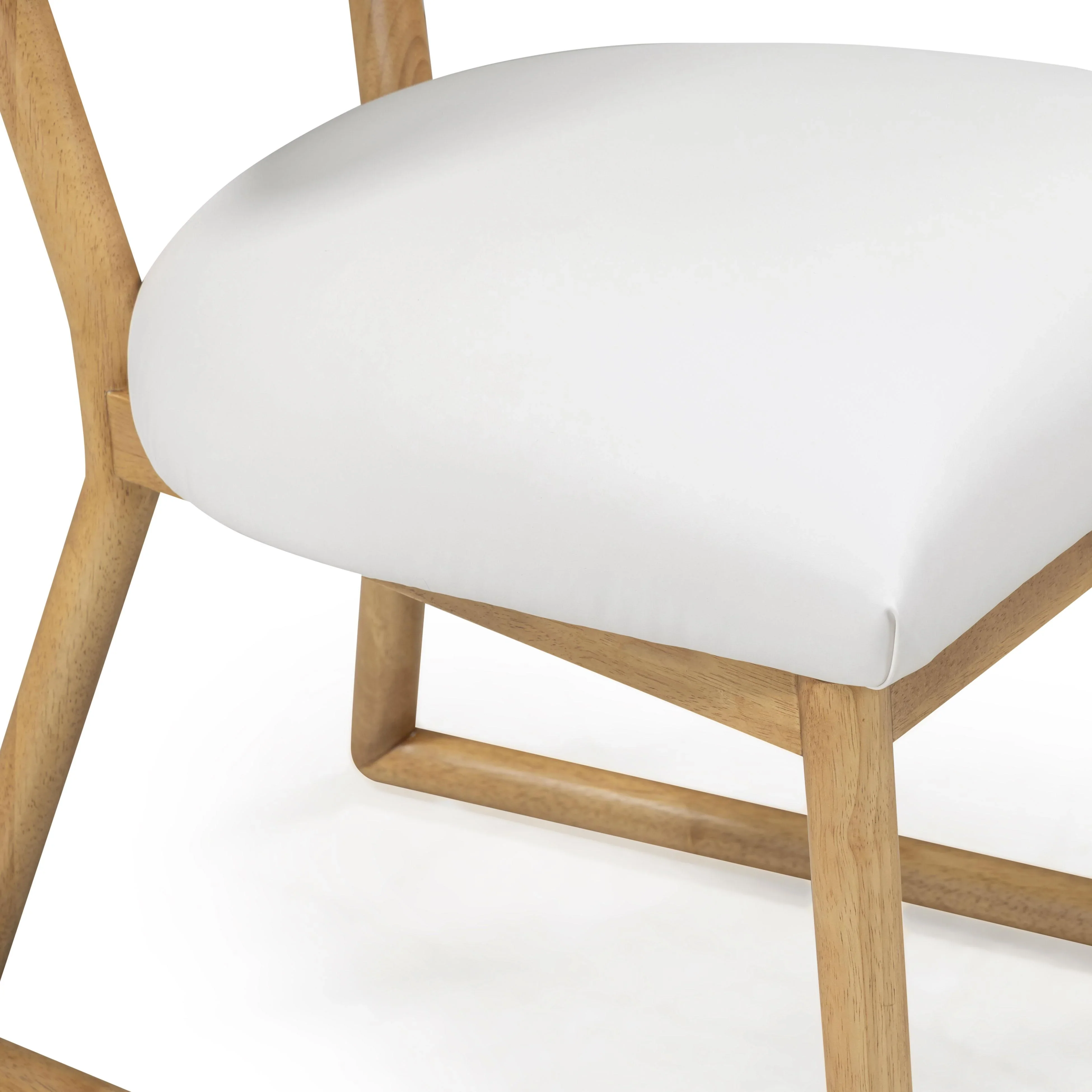 Bobbie Cream Performance Vegan Leather and Grey Vegan Shearling Dining Chair - Image 10