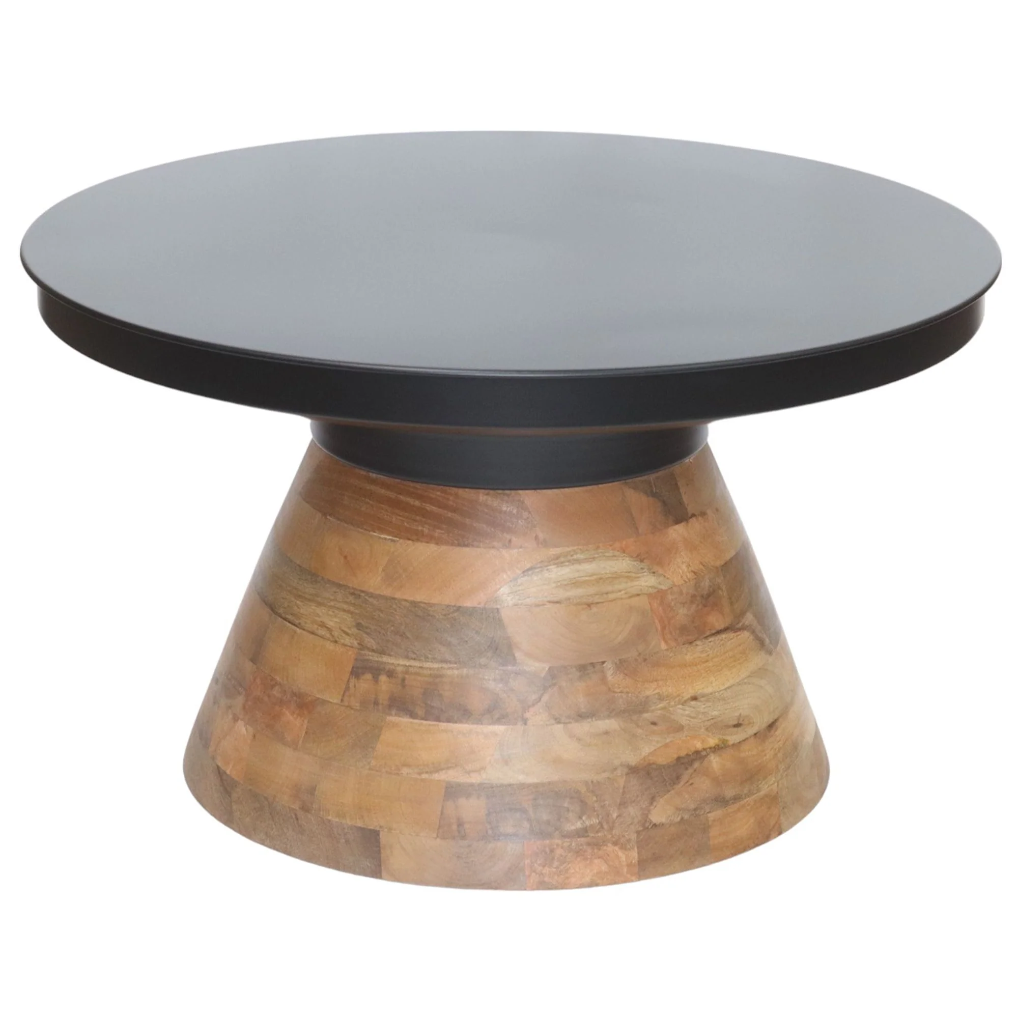 Boden Round Coffee Table in Black and Walnut - Image 6