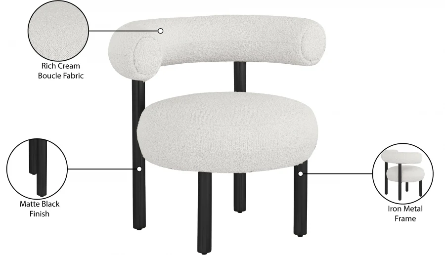 Bordeaux Boucle Fabric Upholstered Accent Chair - Image 27