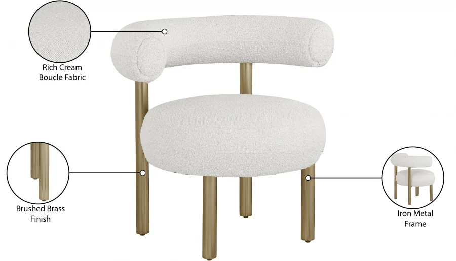 Bordeaux Boucle Fabric Upholstered Accent Chair - Image 18