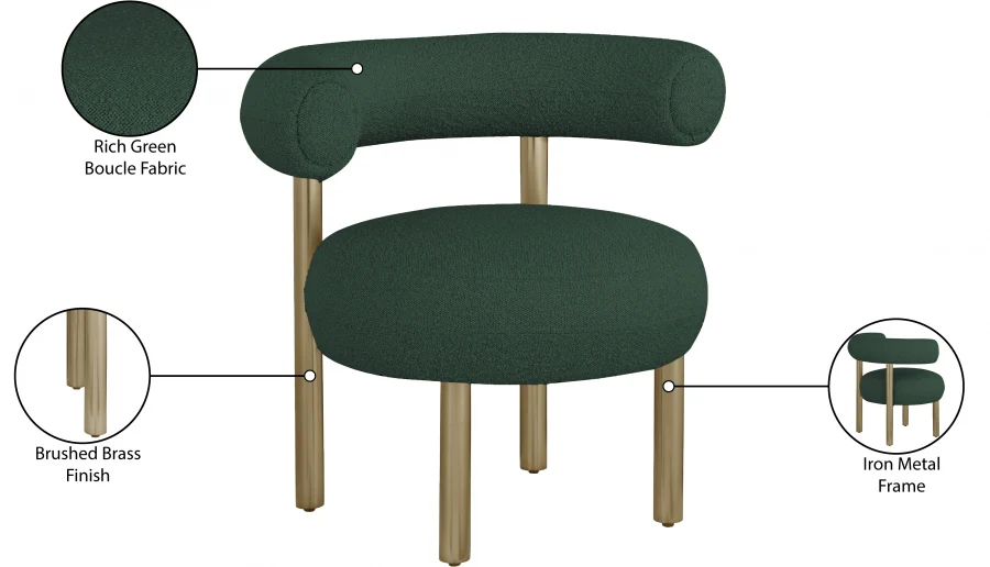 Bordeaux Boucle Fabric Upholstered Accent Chair - Image 28