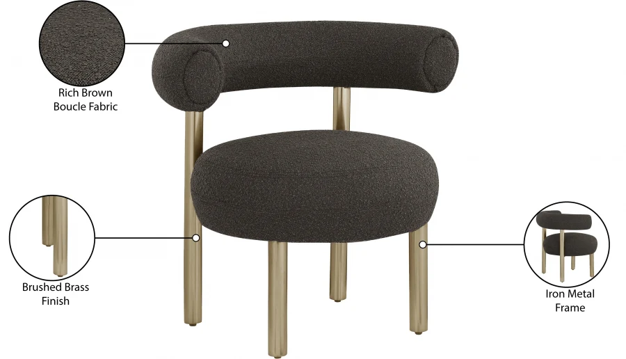Bordeaux Boucle Fabric Upholstered Accent Chair - Image 36