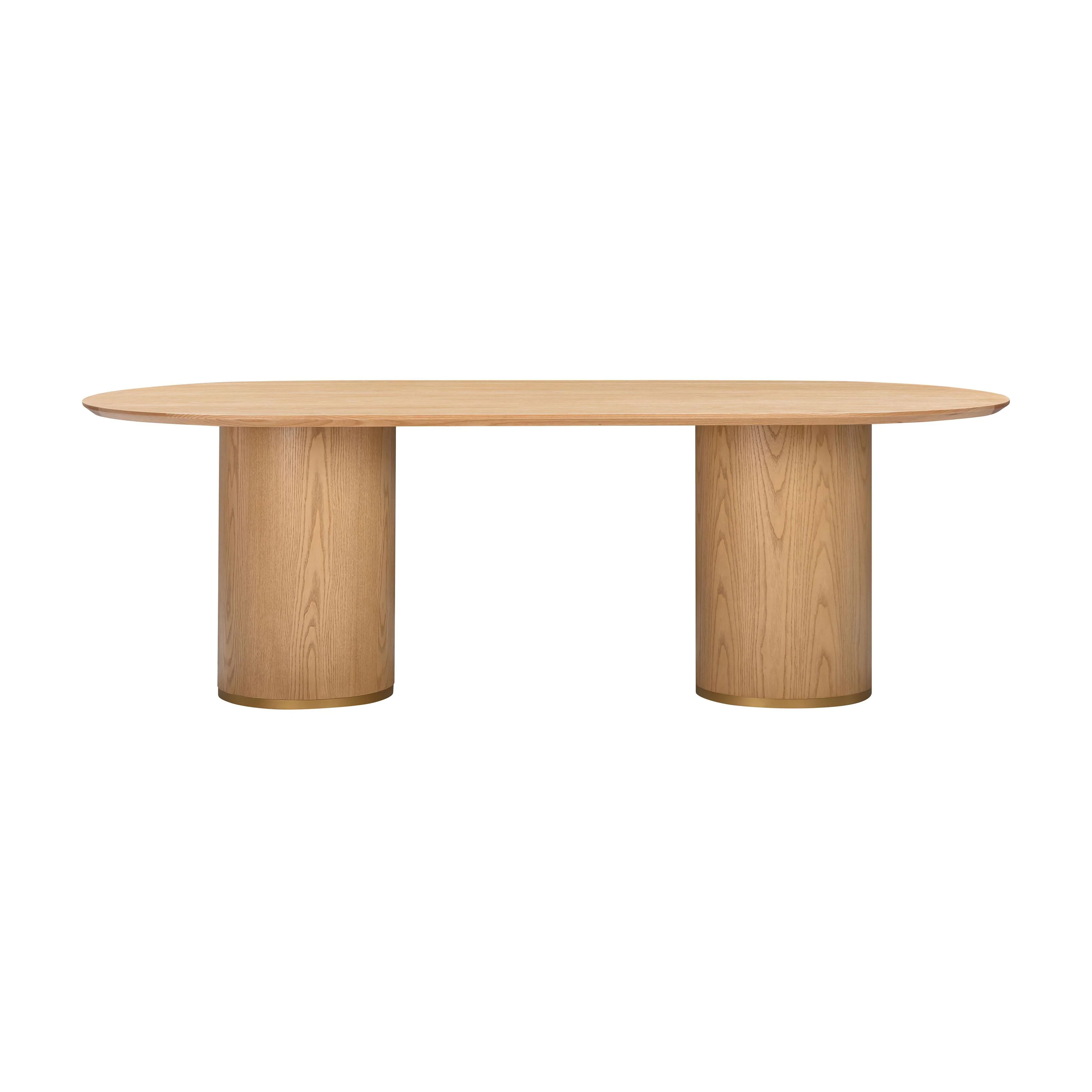 Brandy 95" Natural Ash Wood Oval Dining Table - Image 3