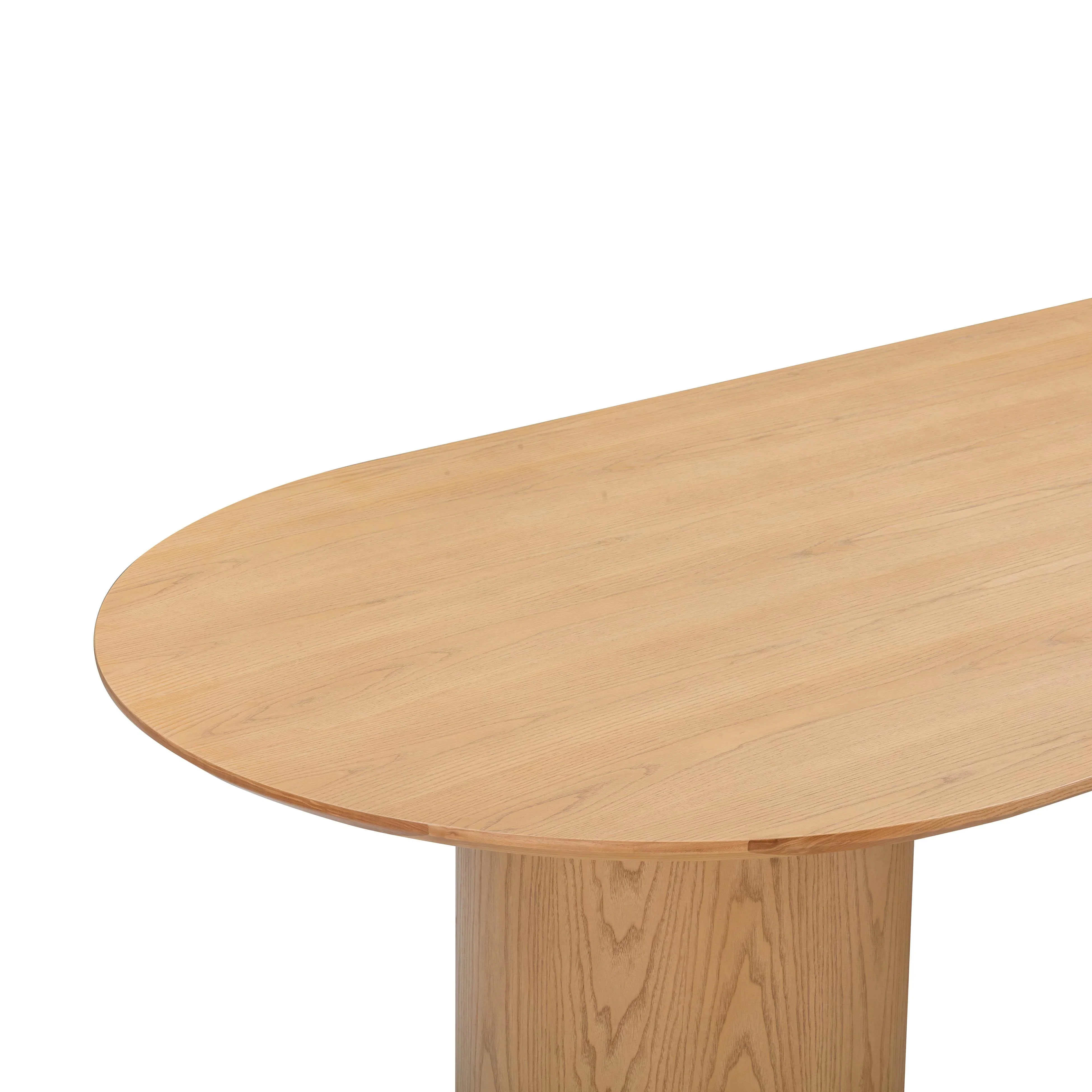 Brandy 95" Natural Ash Wood Oval Dining Table - Image 6