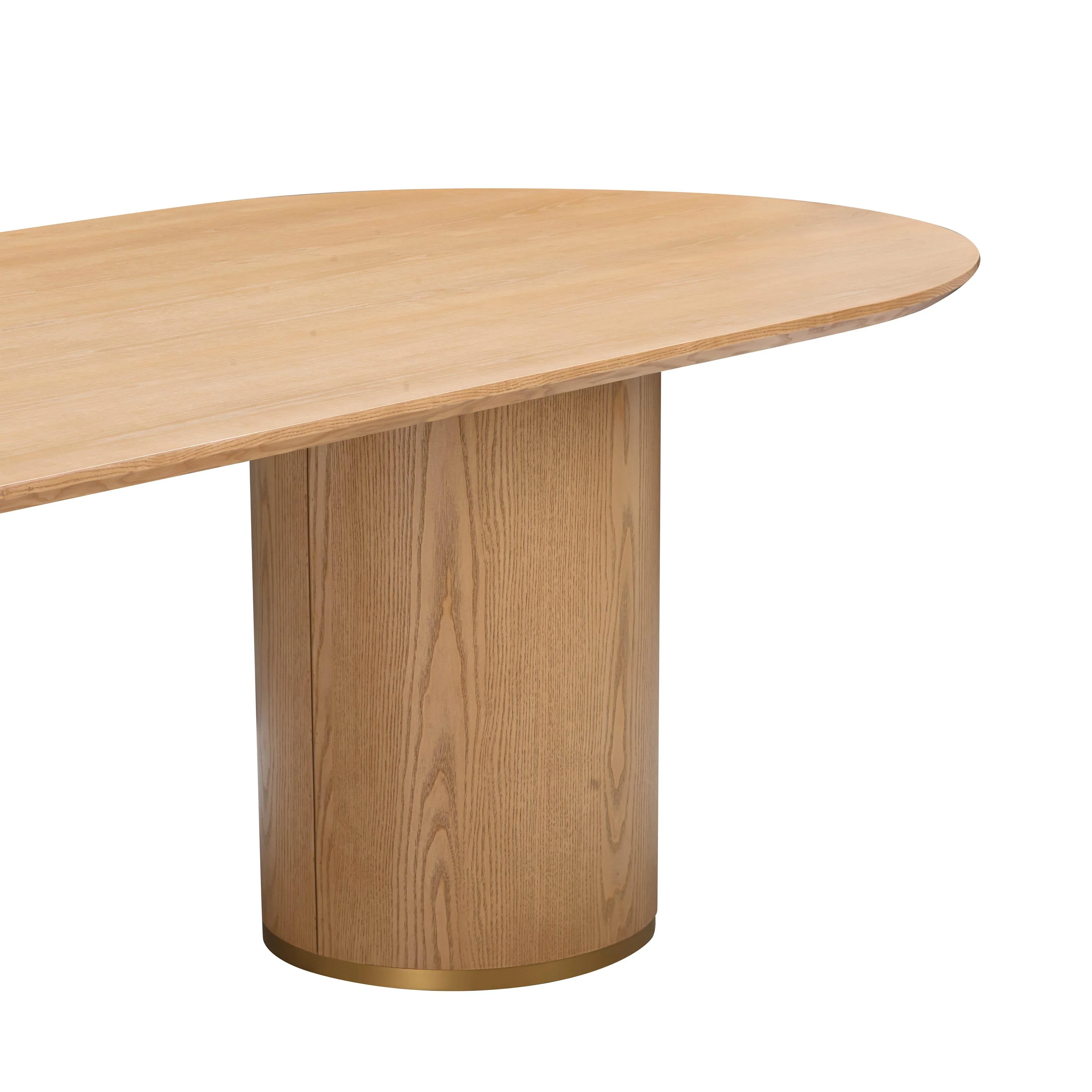 Brandy 95" Natural Ash Wood Oval Dining Table - Image 7