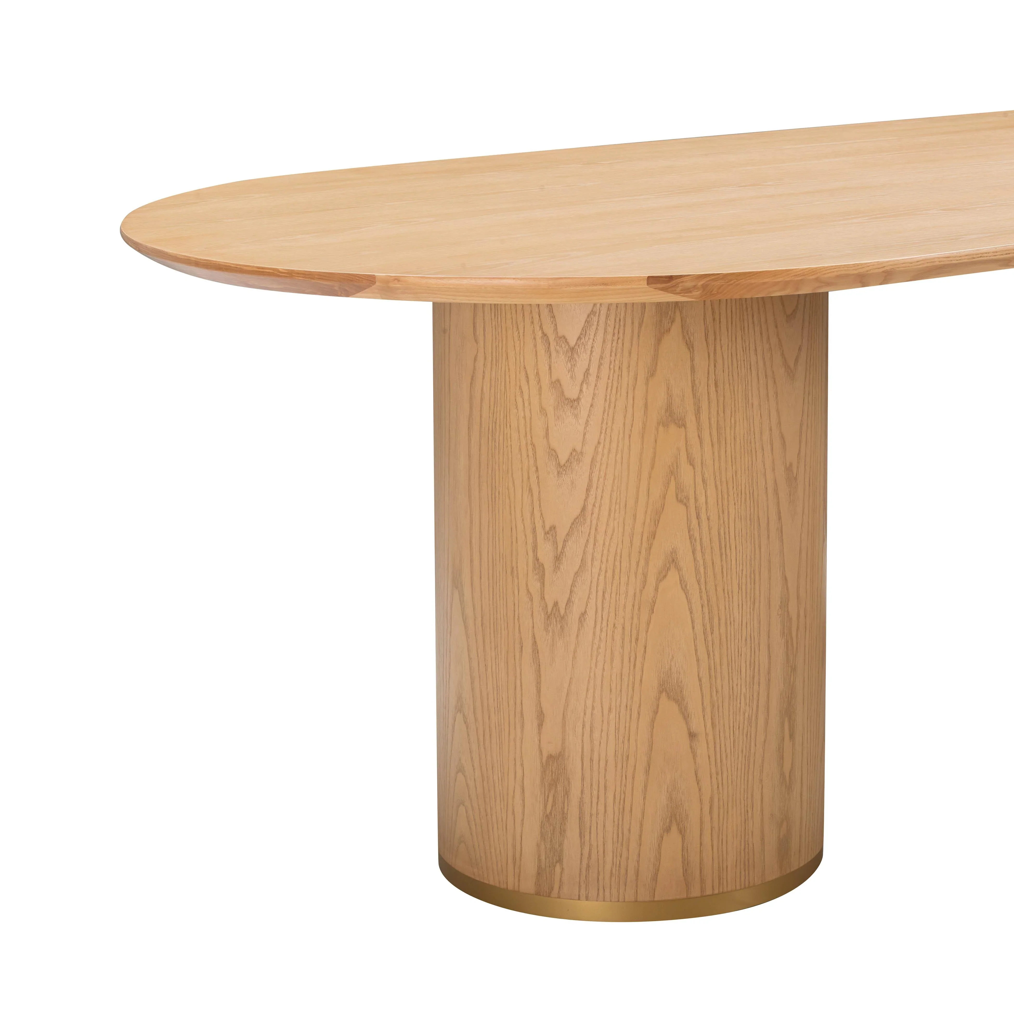 Brandy 95" Natural Ash Wood Oval Dining Table - Image 8