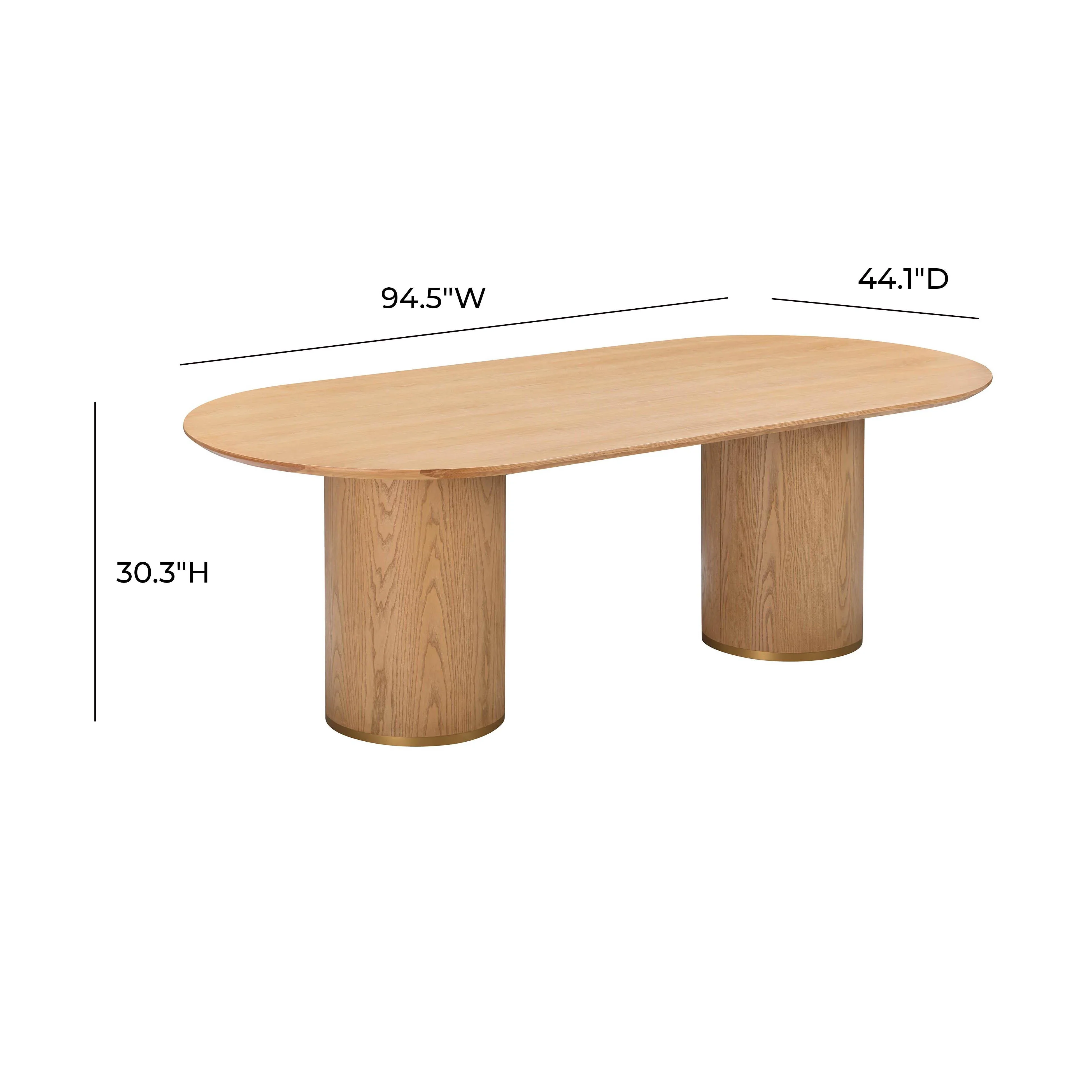 Brandy 95" Natural Ash Wood Oval Dining Table - Image 9
