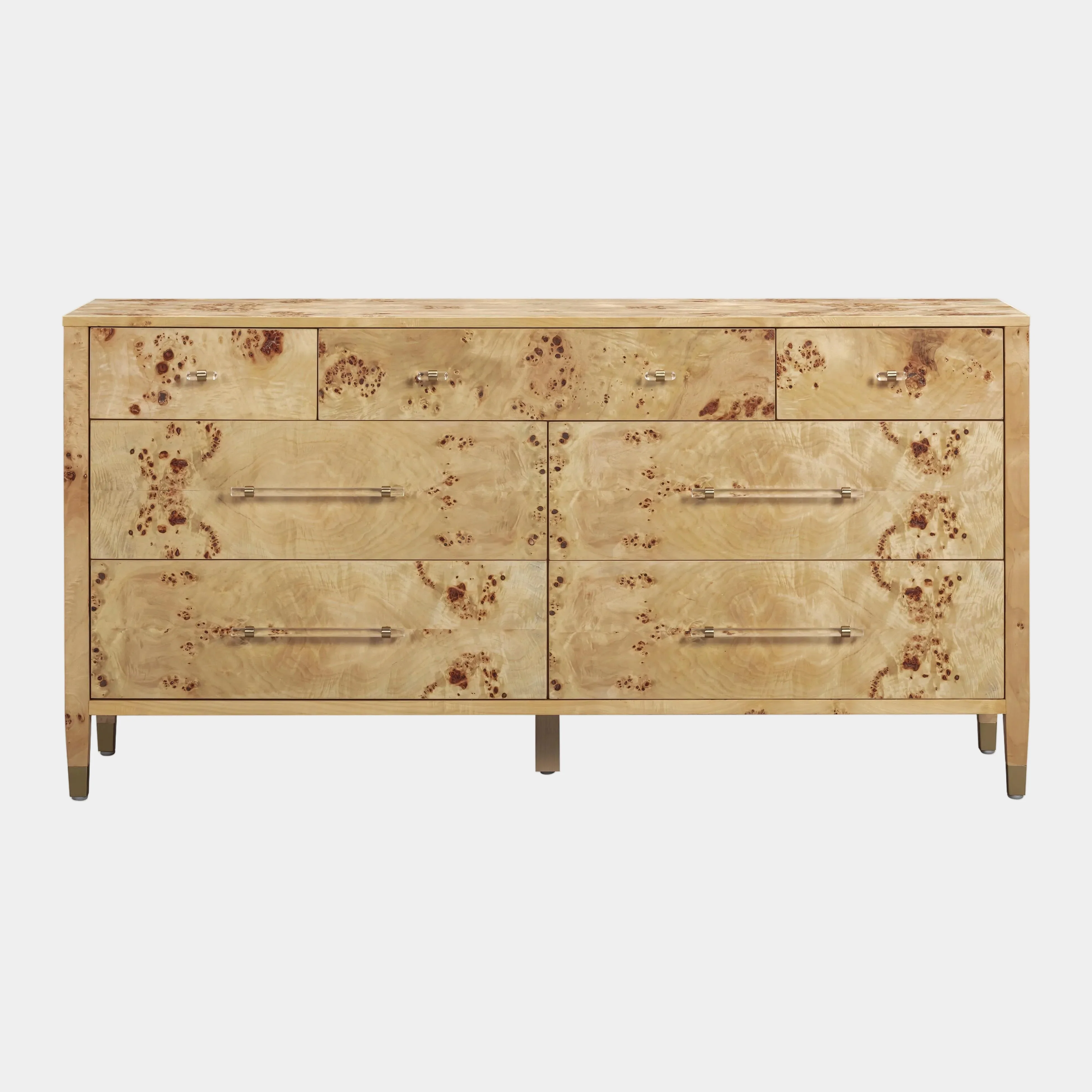 Brandyss 62" Burl 7-Drawer Dresser