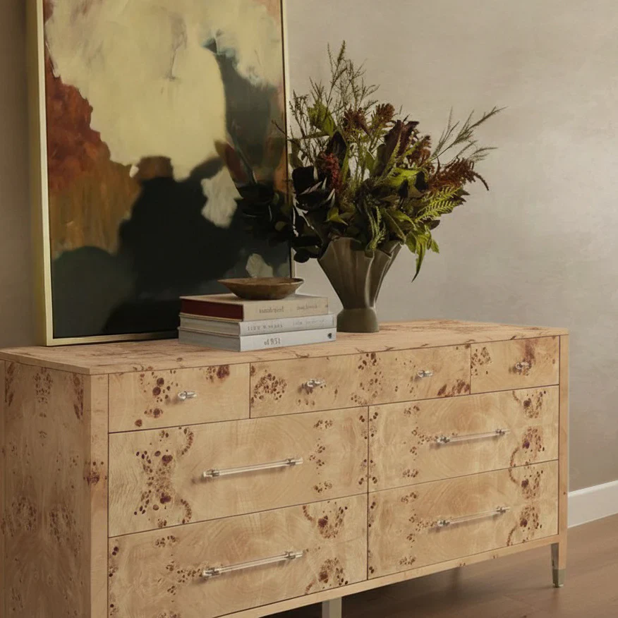 Brandyss 62" Burl 7-Drawer Dresser - Image 12